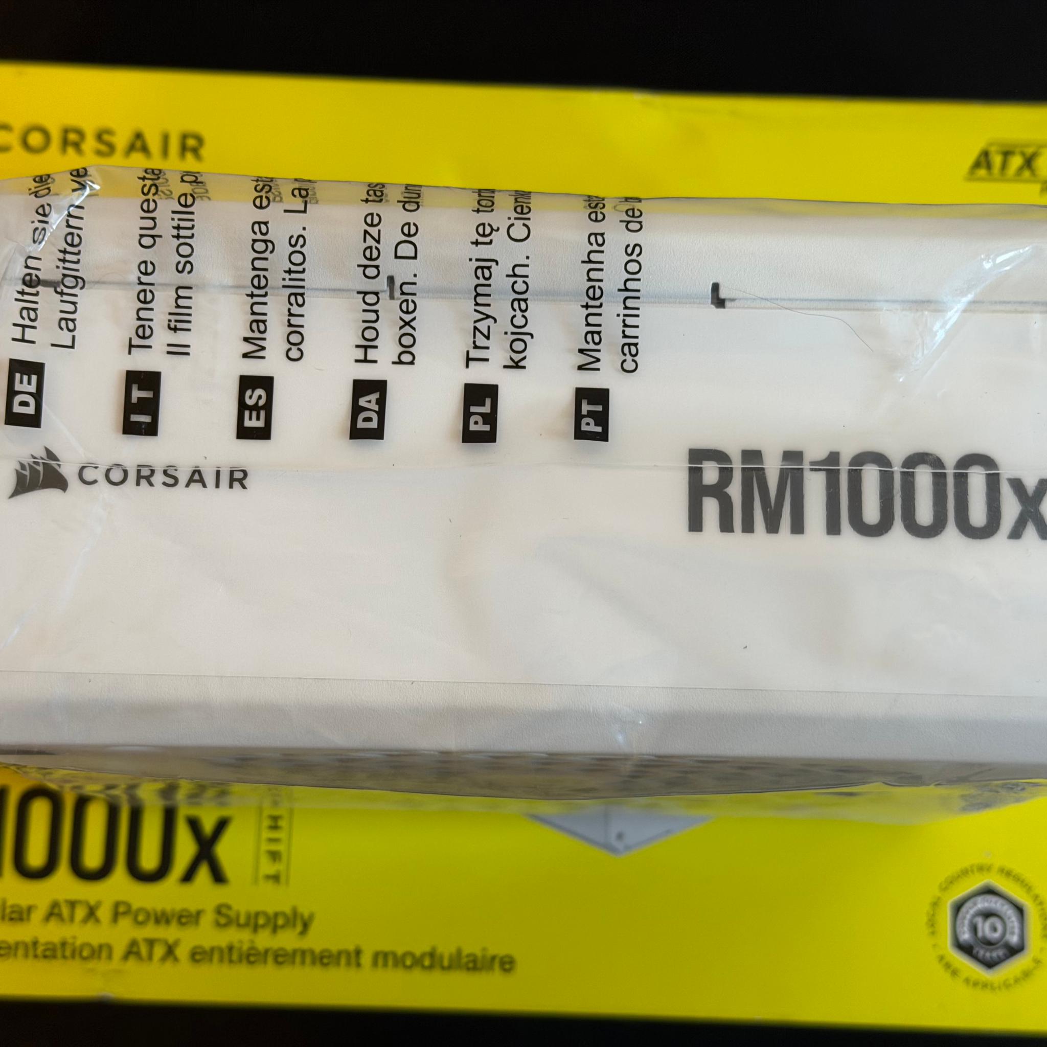 Open Box Corsair RM1000x Shift Series 1000W 80+ Gold Fully Modular PSU (White)