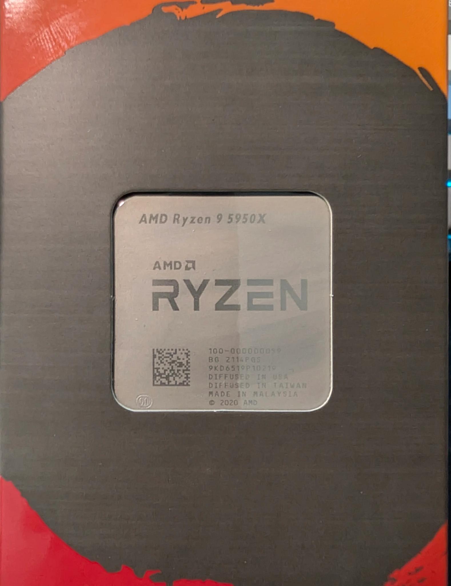 5950x 16 Core 32 Thread unlocked desktop CPU - Used w/box and sticker