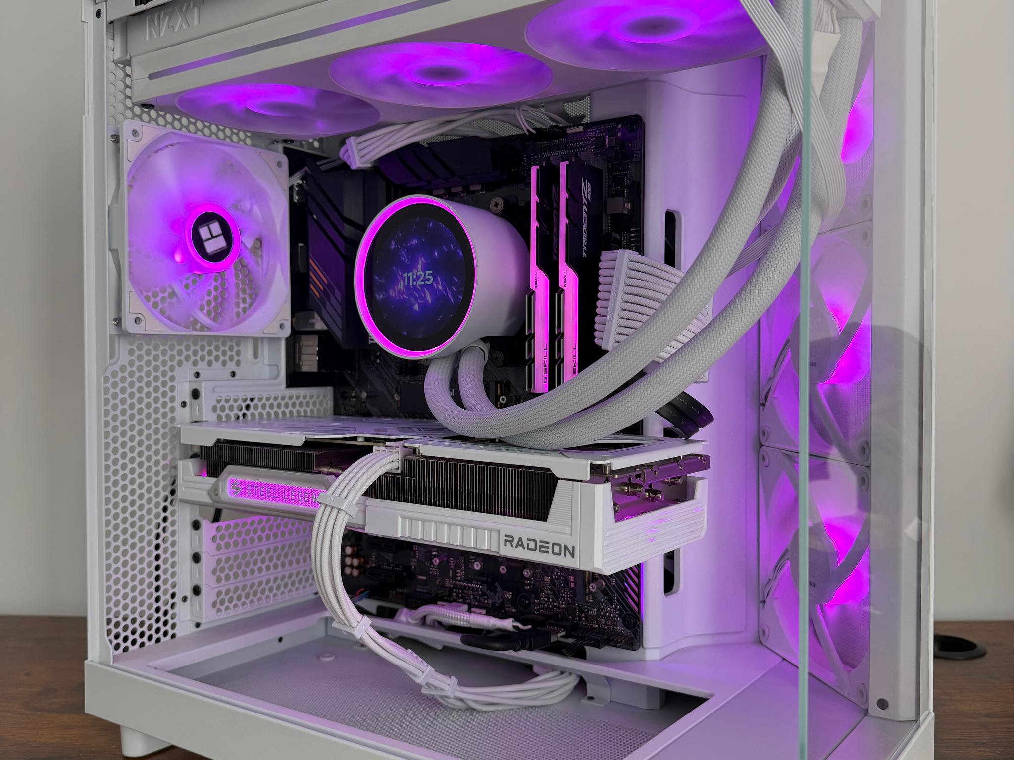🤍 All White Build — RX 9060 XT 16GB | Ryzen 7 5700X3D | 32GB RGB | Kraken Elite LCD 🤍