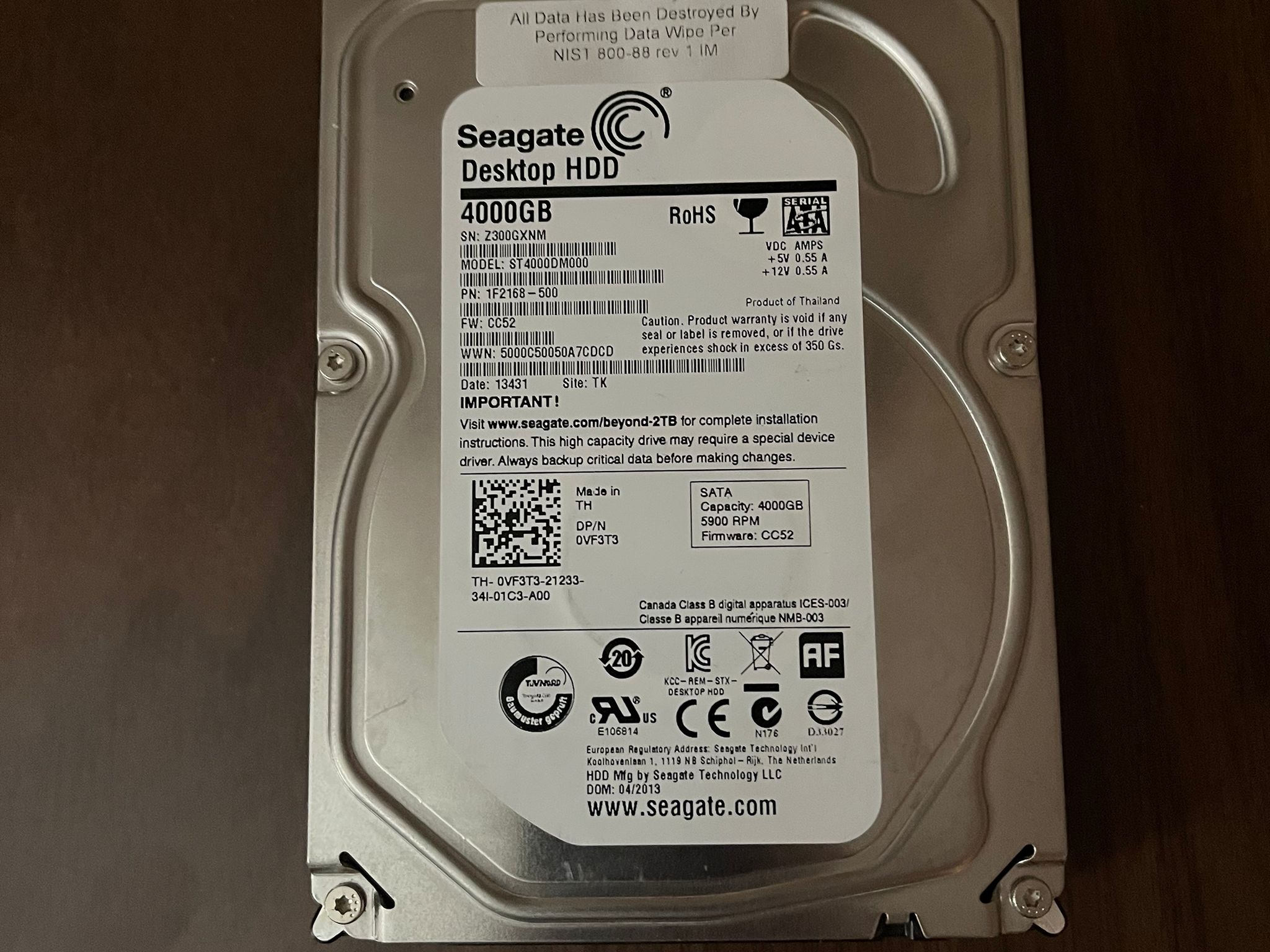 4TB HDD Seagate