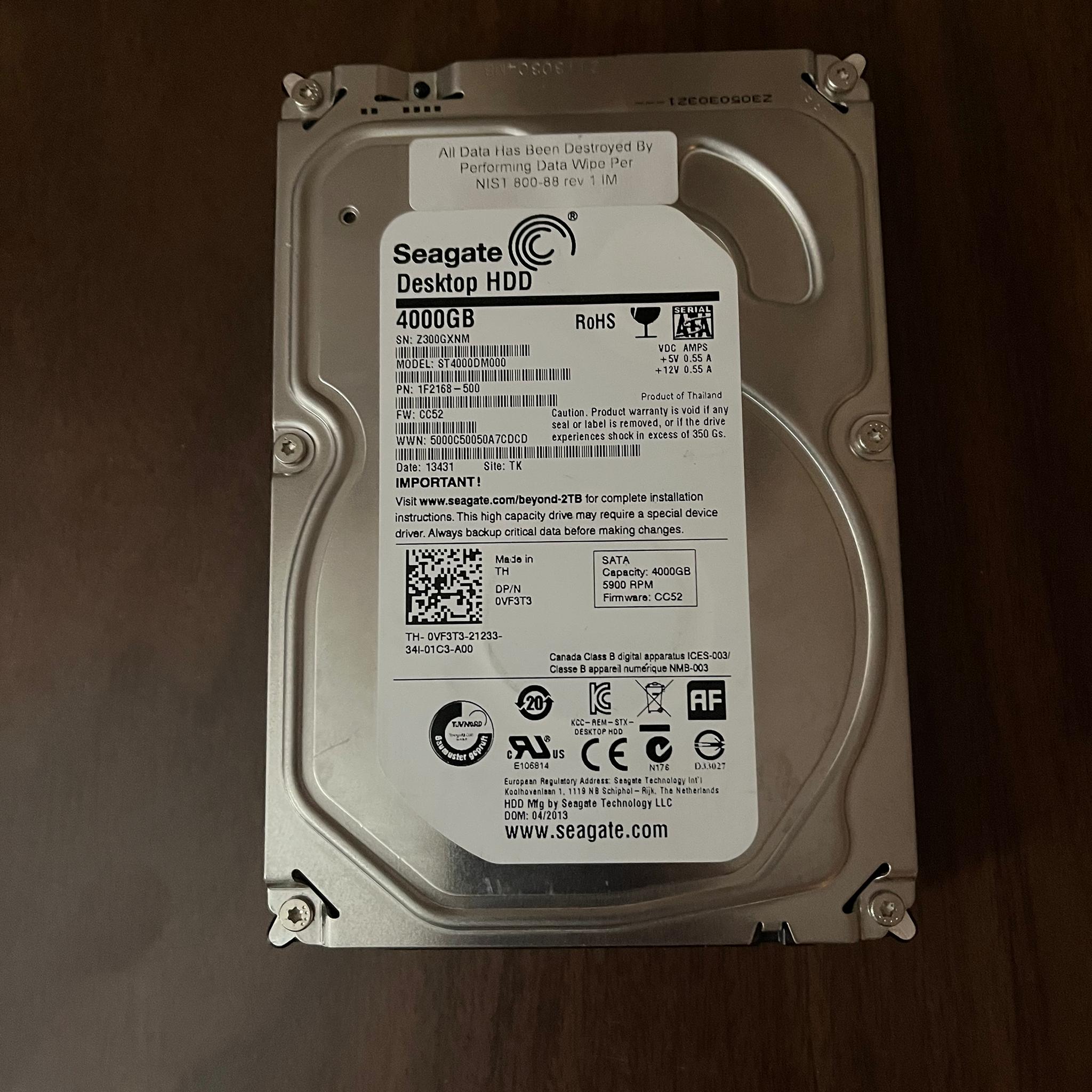 4TB HDD Seagate
