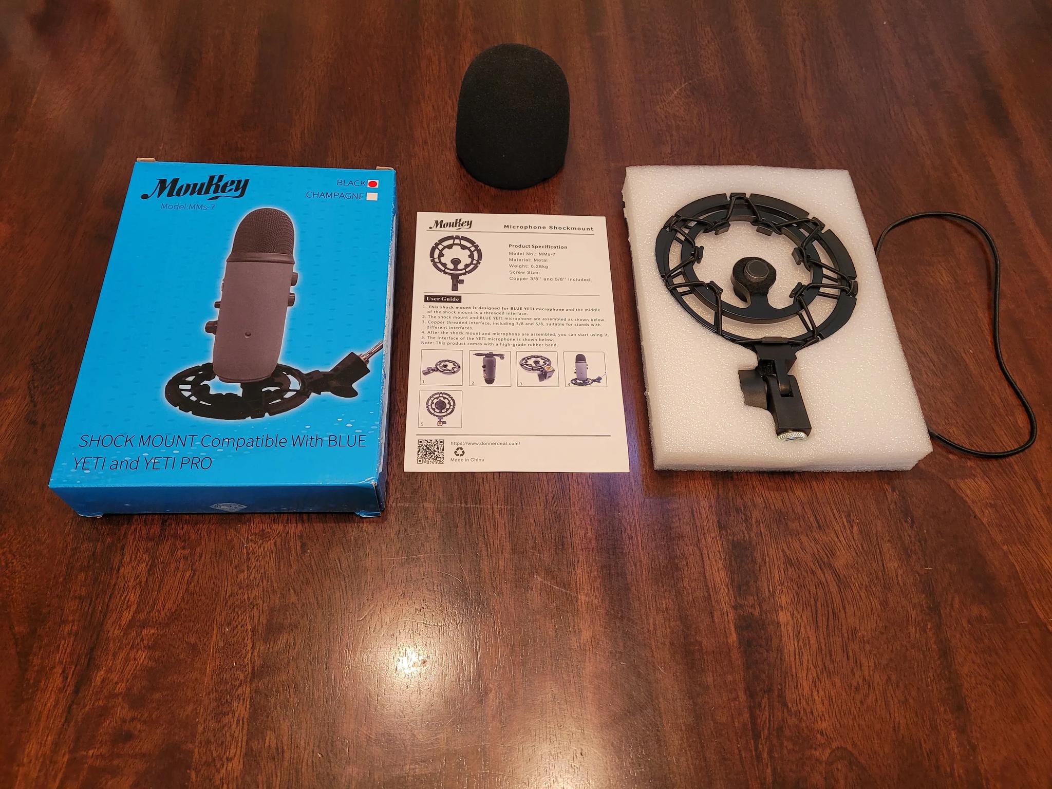 Blue Yeti Microphone (+Shock Mount and 2 Pop Filters)