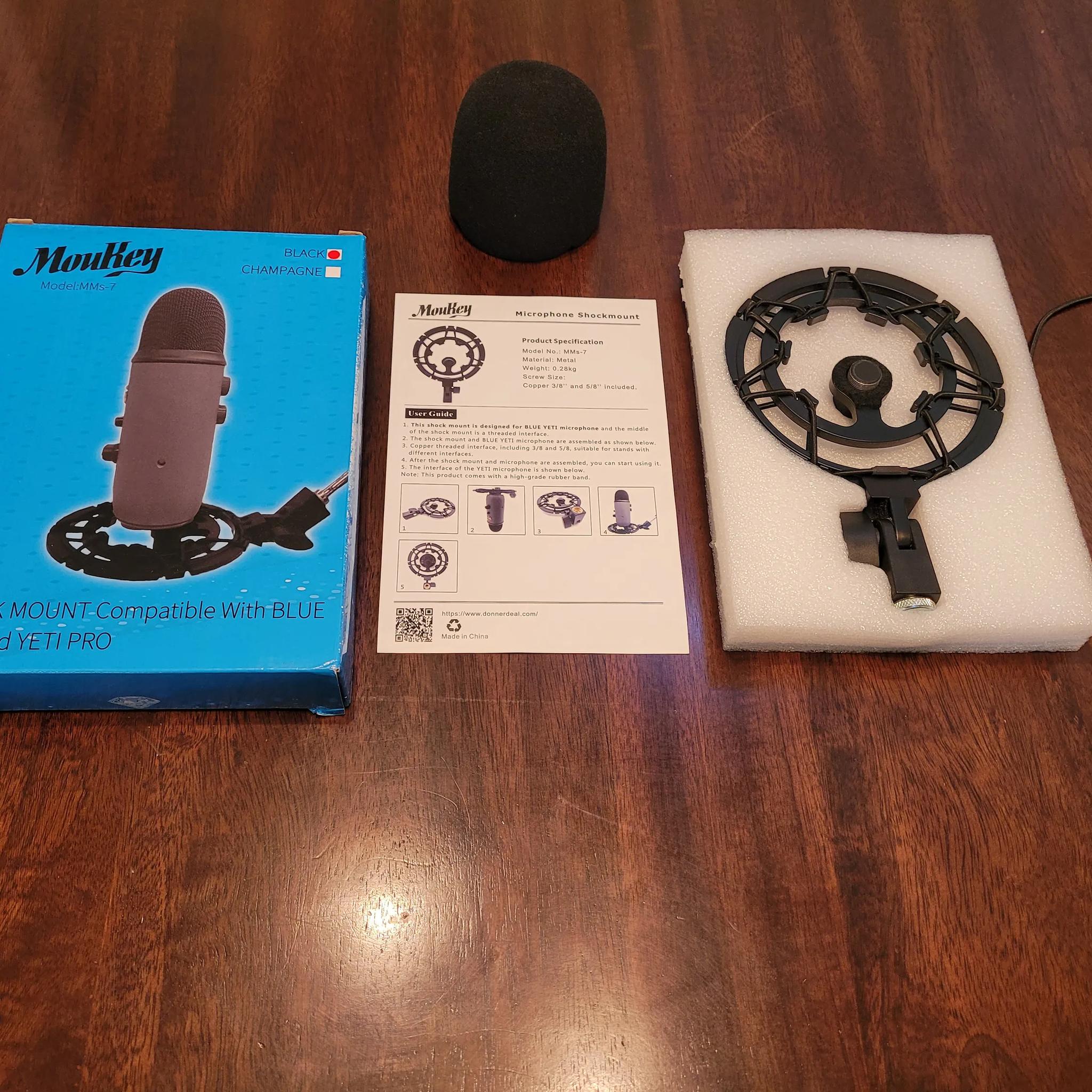 Blue Yeti Microphone (+Shock Mount and 2 Pop Filters)