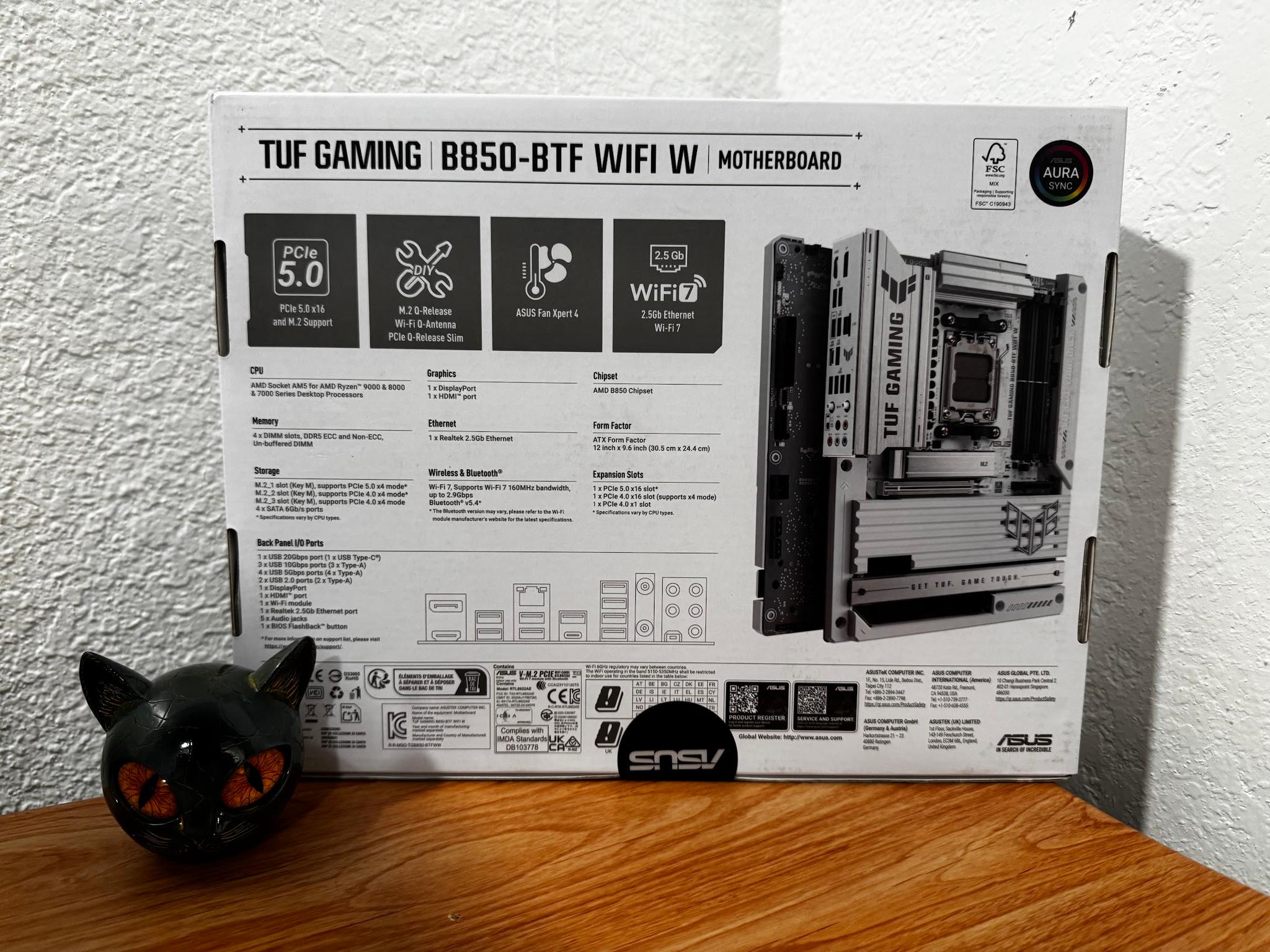 ASUS TUF Gaming B850-BTF WiFi W AMD B850 ATX Motherboard, Hidden-Connector Design