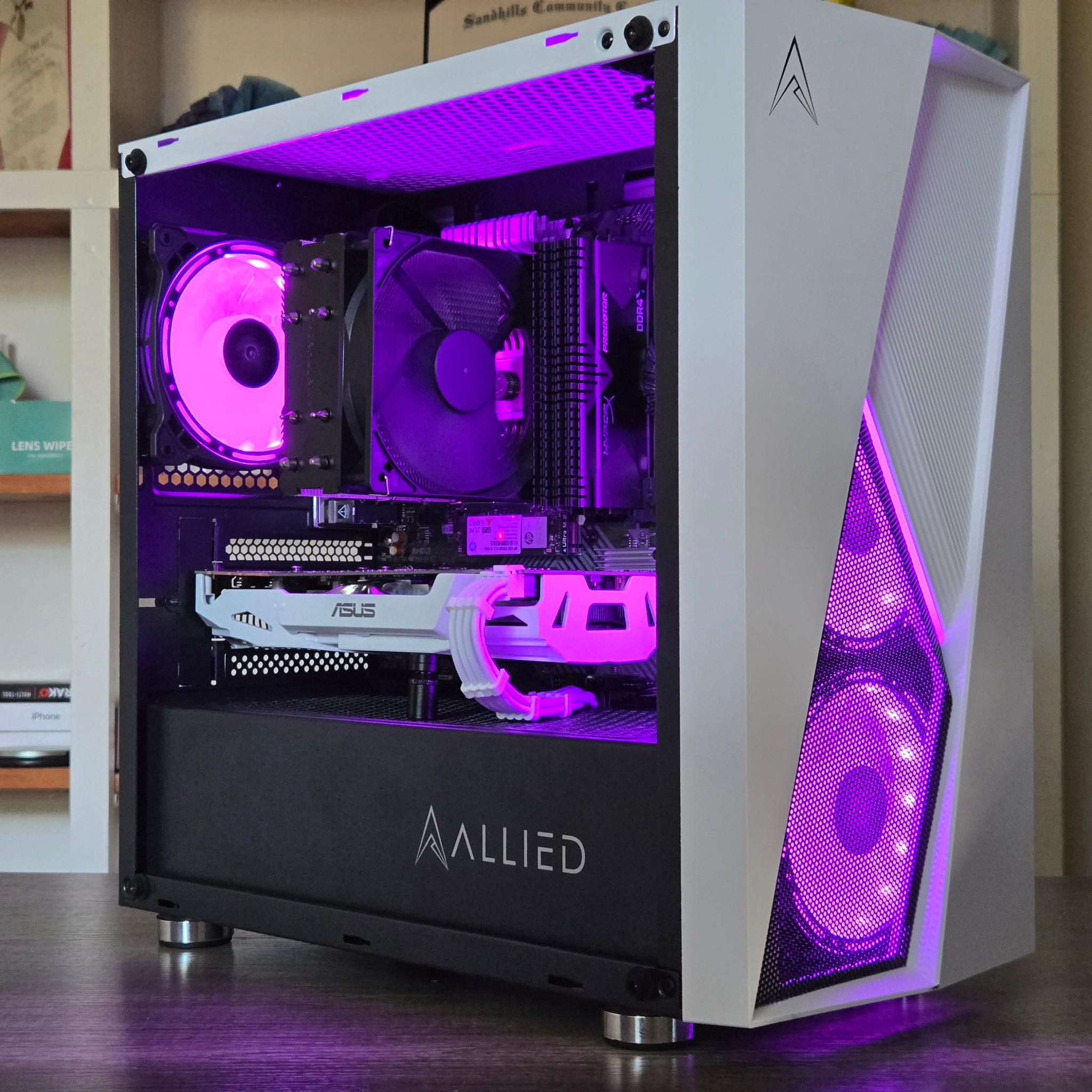 Black + White Gaming PC | Ryzen 5 2600 | GTX 1070 8GB | 16GB | 1TB | Wi-Fi + BT | 550W | ARGB