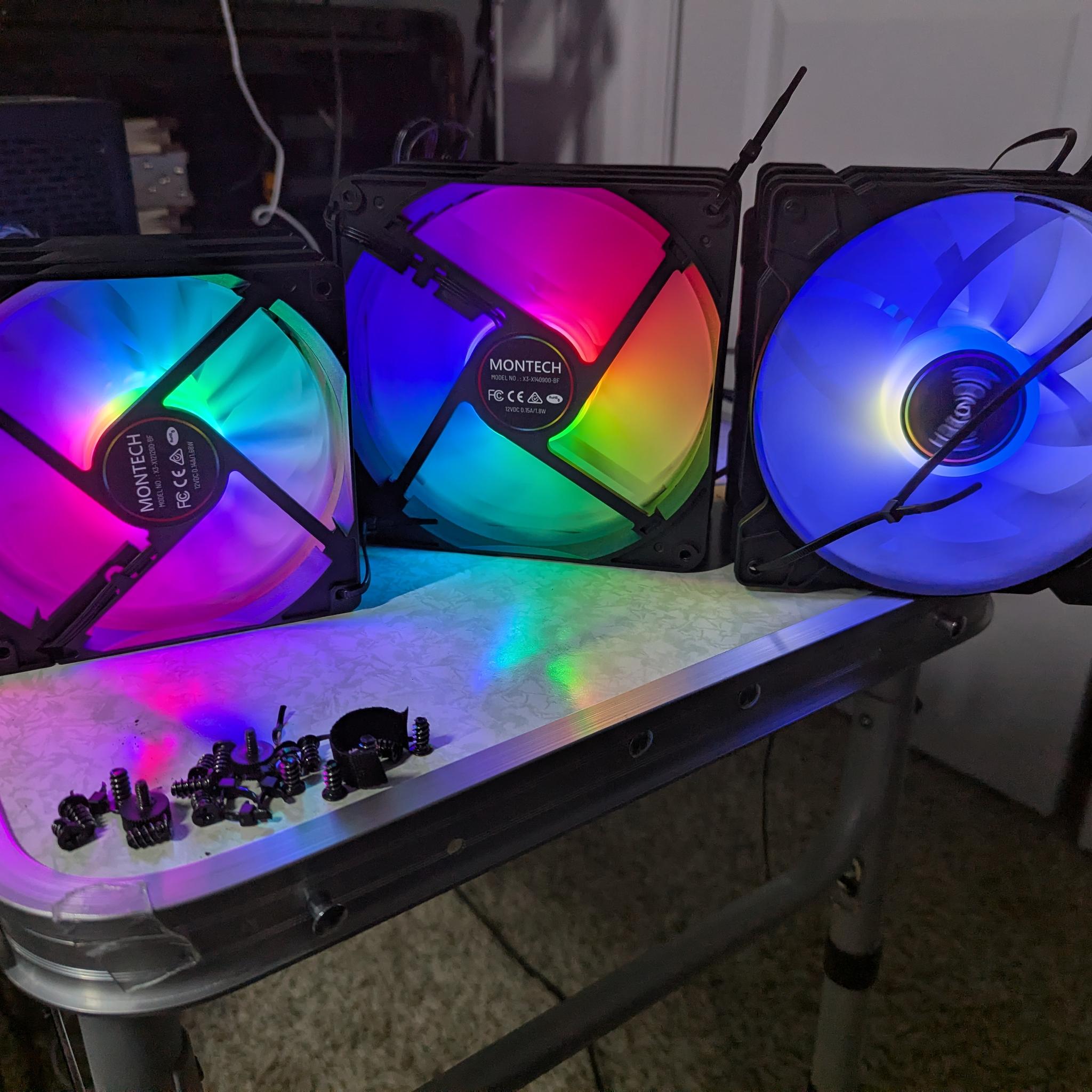 10 Montech Backlit Non PWM Fans (New)