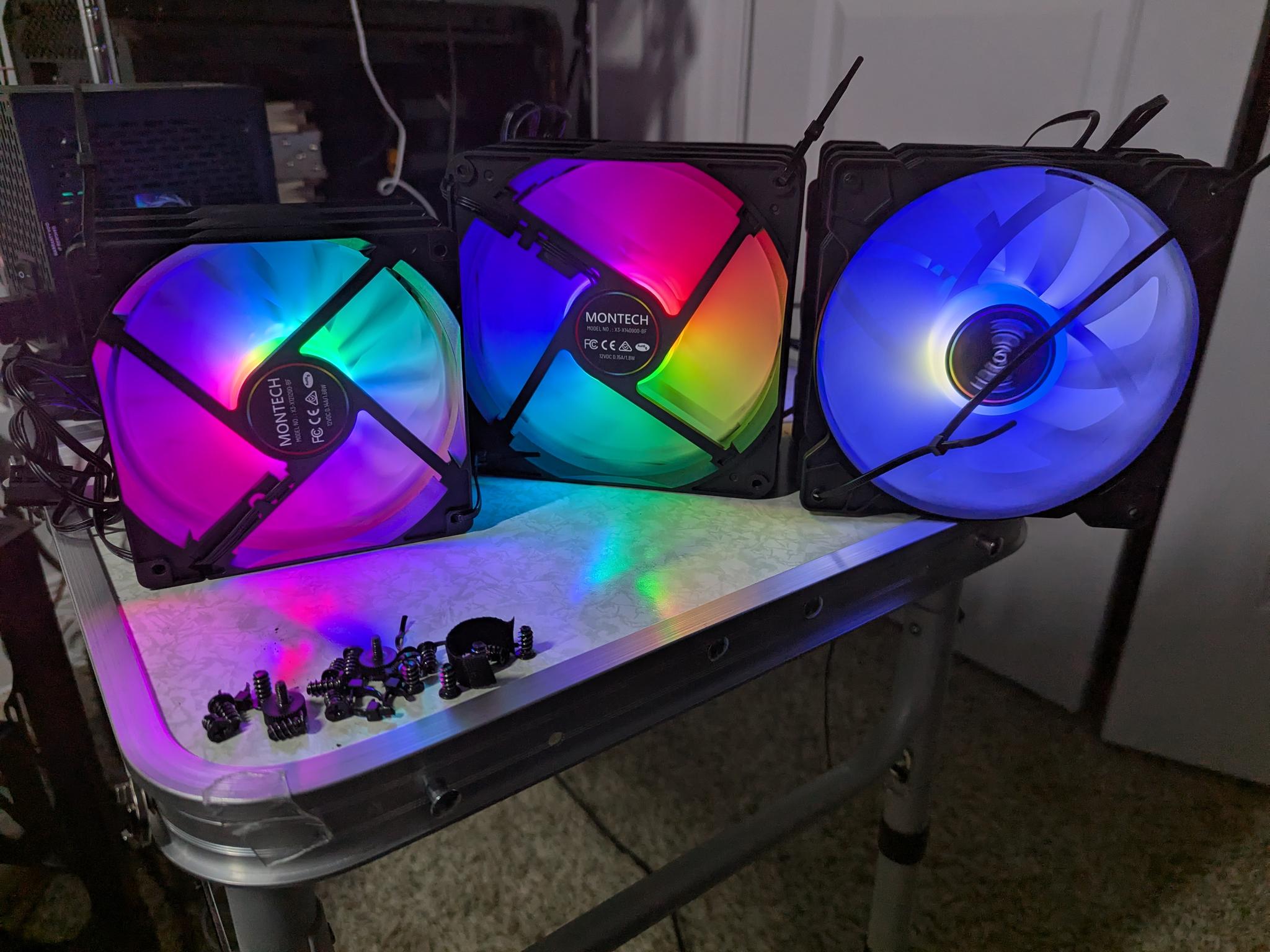 10 Montech Backlit Non PWM Fans (New)