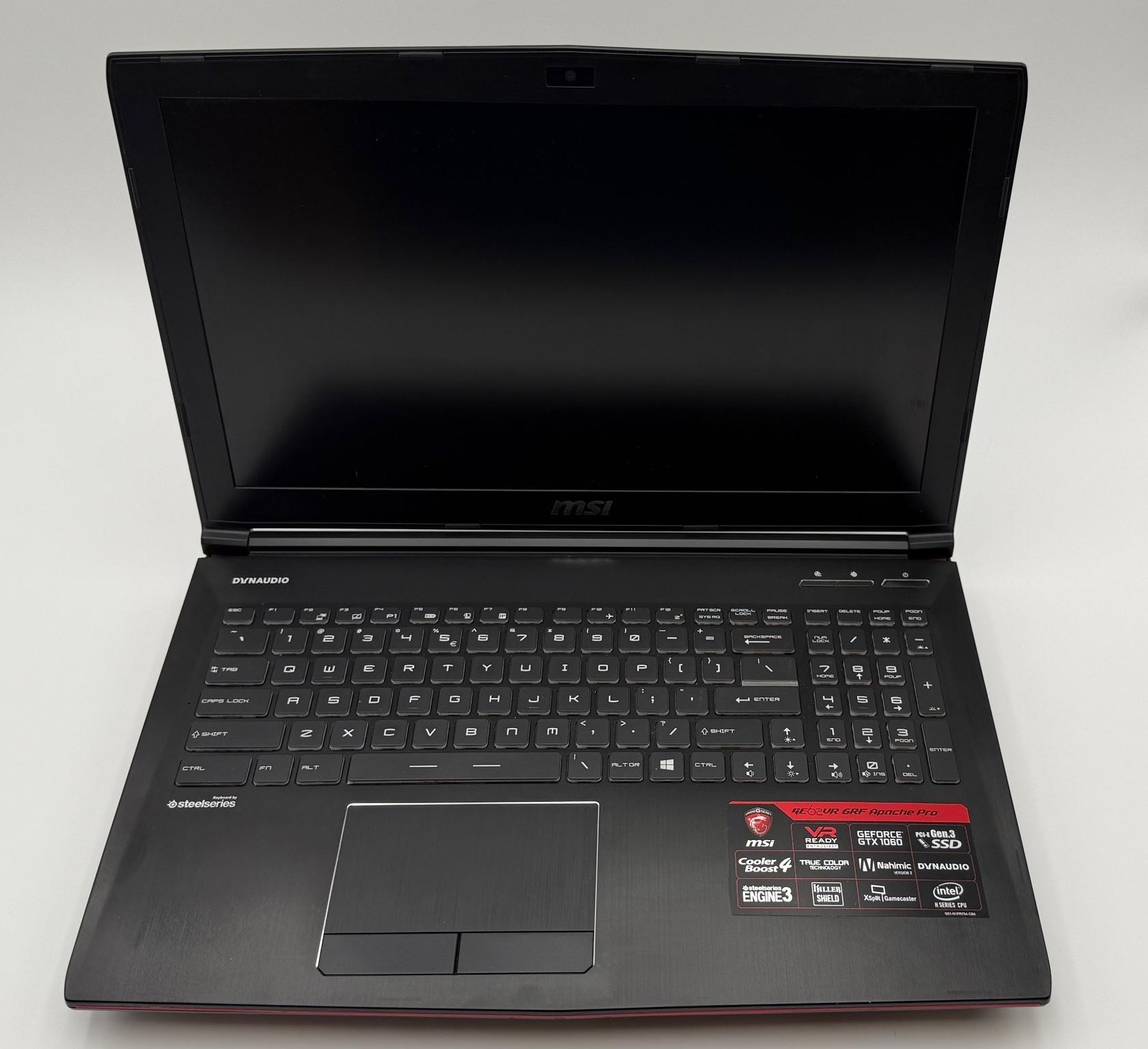 MSI GE62VR Apache PRO Intel i7-6700HQ | 32GB DDR4 | 1TB SSD | NVIDIA GTX 1060