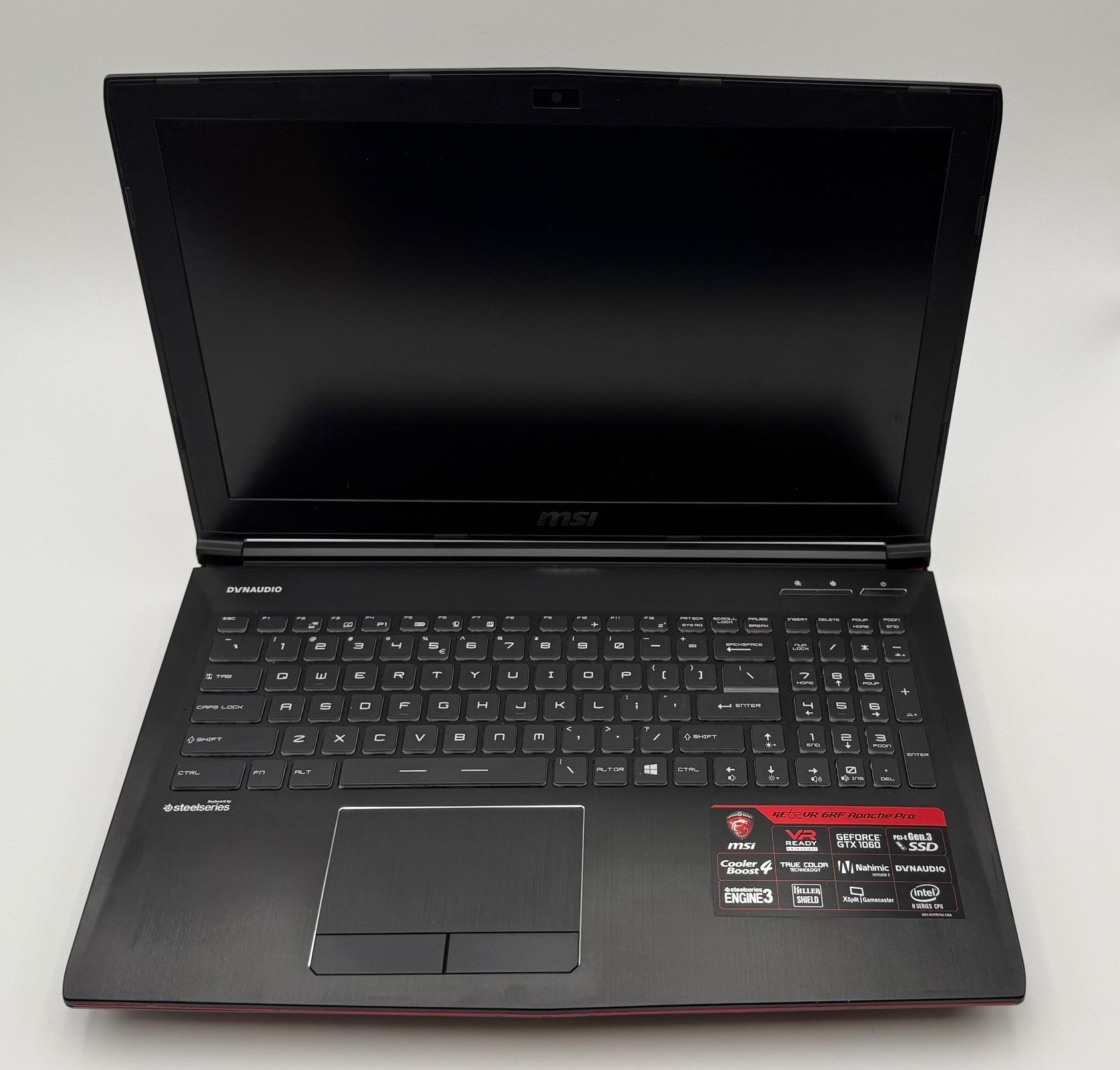 MSI GE62VR Apache PRO Intel i7-6700HQ | 32GB DDR4 | 1TB SSD | NVIDIA GTX 1060