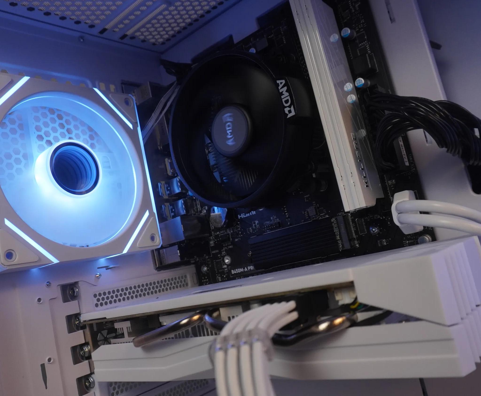 🤍ALL WHITE🤍 Starter GAMING MACHINE 🧡RX 580 2048SP 🧡 Ryzen 5 5500 | 32GB | 1TB...
