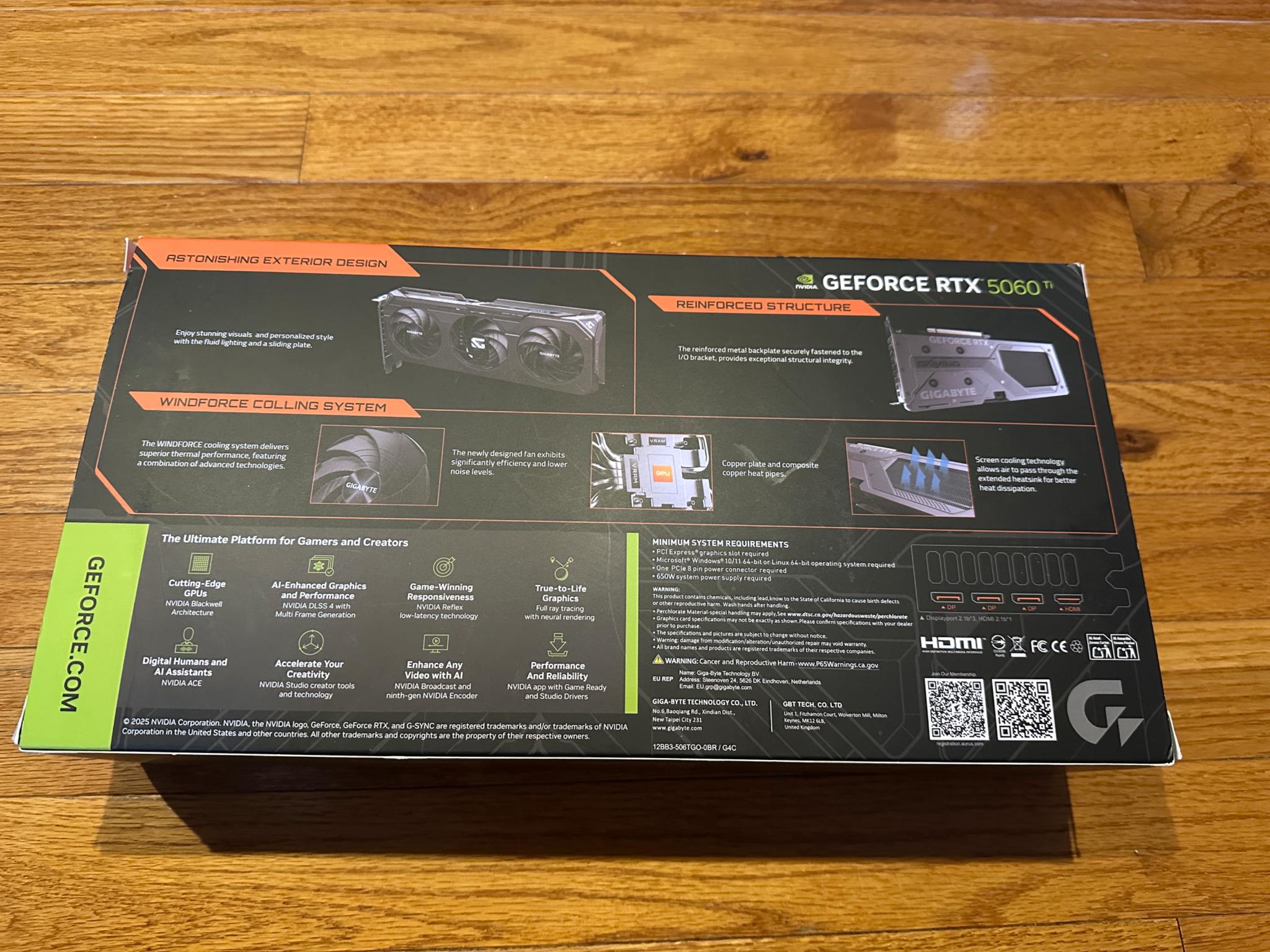 Gigabyte NVIDIA RTX 5060 Ti Gaming Overclocked Triple Fan 16GB