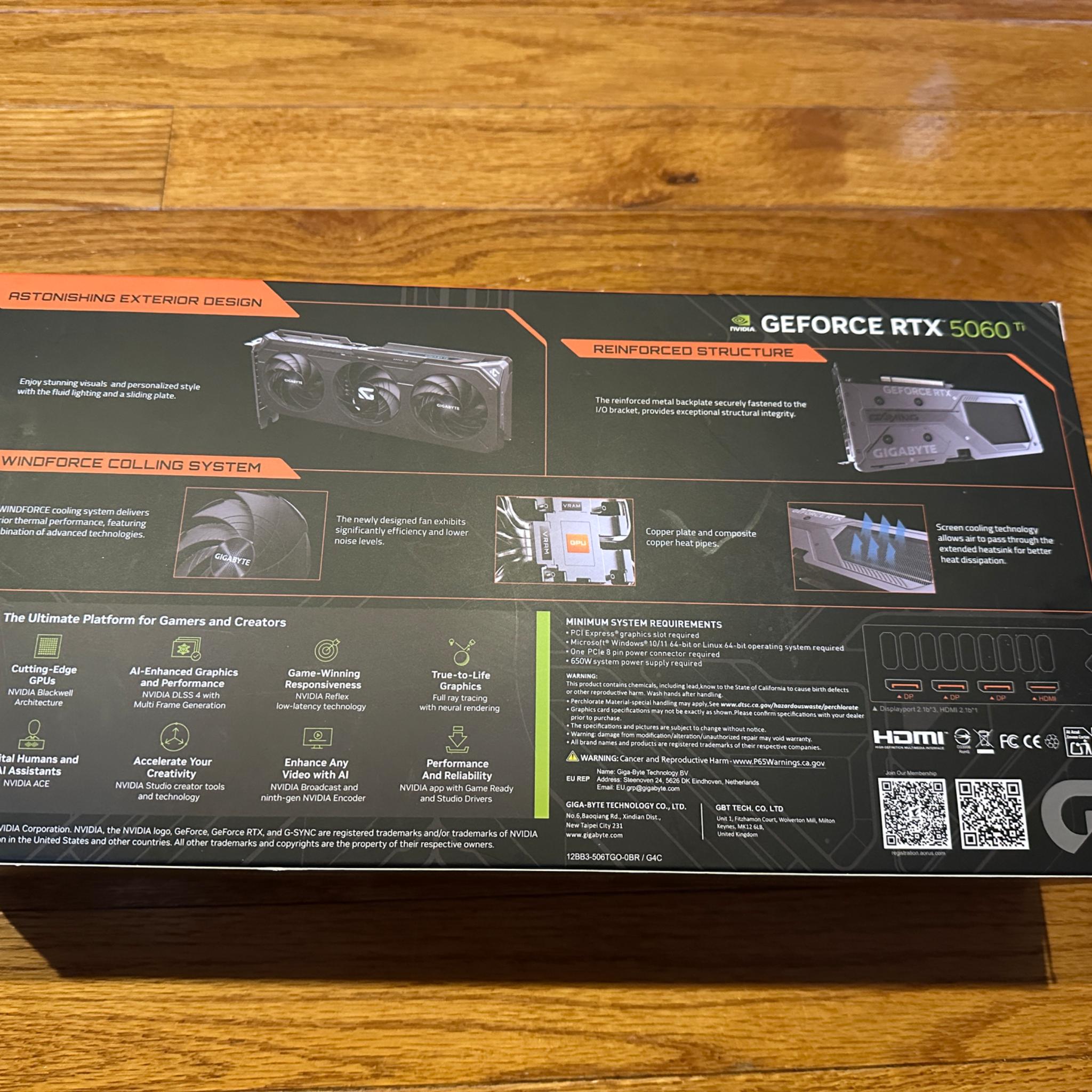 Gigabyte NVIDIA RTX 5060 Ti Gaming Overclocked Triple Fan 16GB