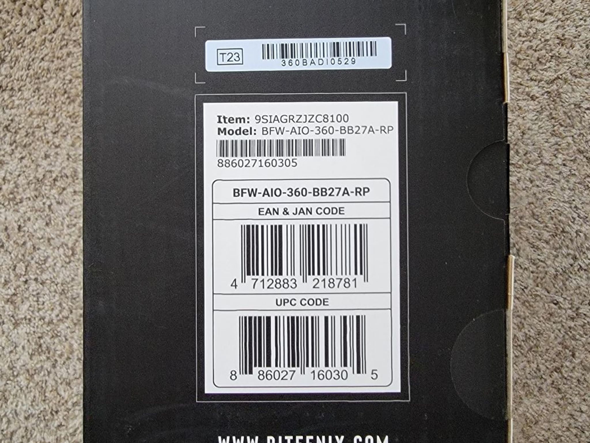 BitFenix Cube AIO ARGB CPU Liquid Cooler 360mm Radiator (Black) - Brand New In Box