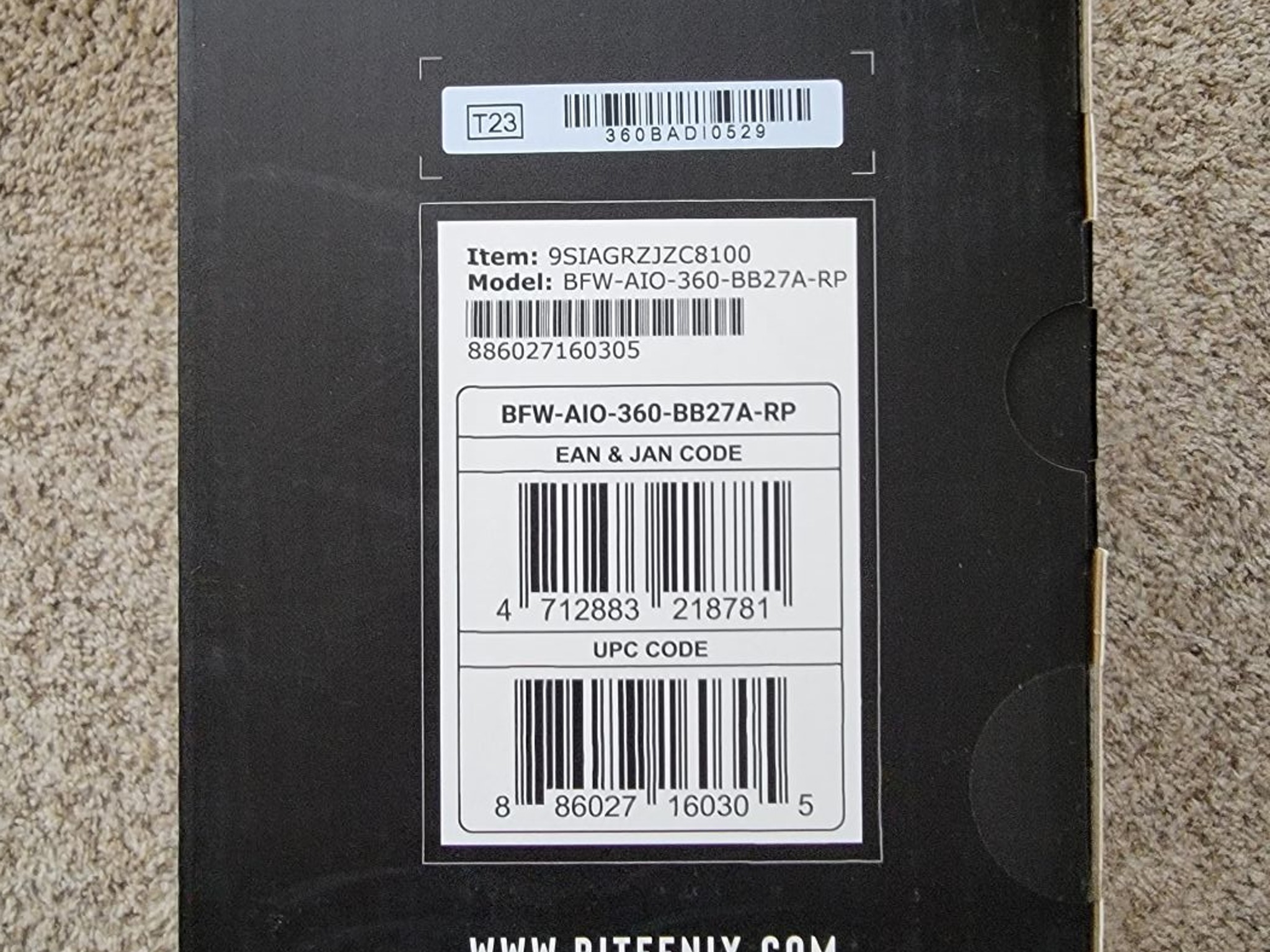 BitFenix Cube AIO ARGB CPU Liquid Cooler 360mm Radiator (Black) - Brand New In Box