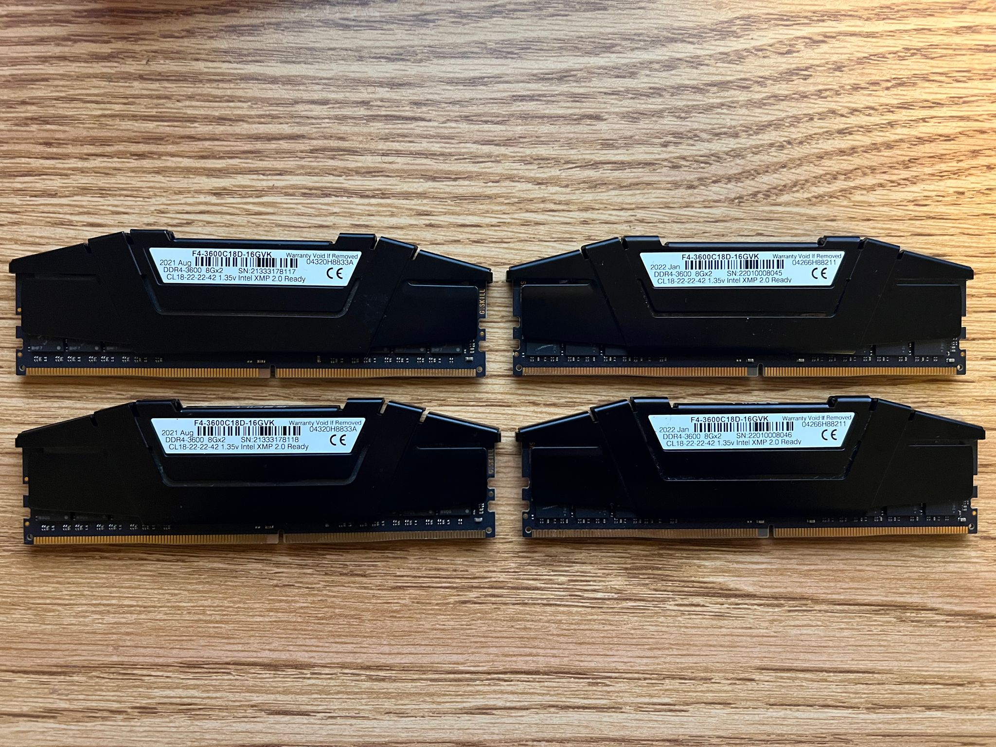 32GB (4x8GB) DDR4-3600MHz CL18 G.SKILL RAM Memory