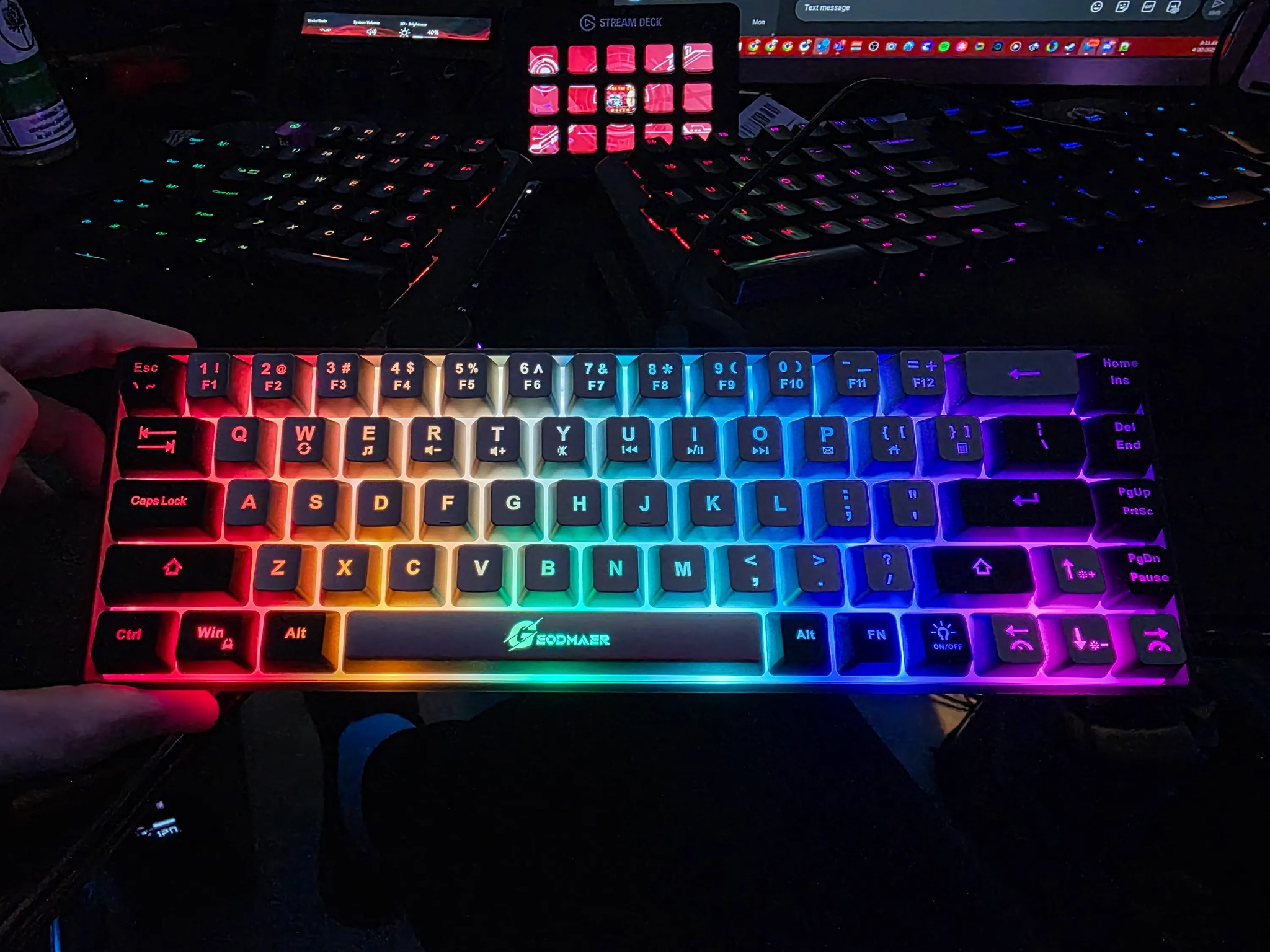 GEODMAER 65% Gaming Keyboard **Wired** RGB Backlit Compact 68 Keys Ergonomic Grey-Black