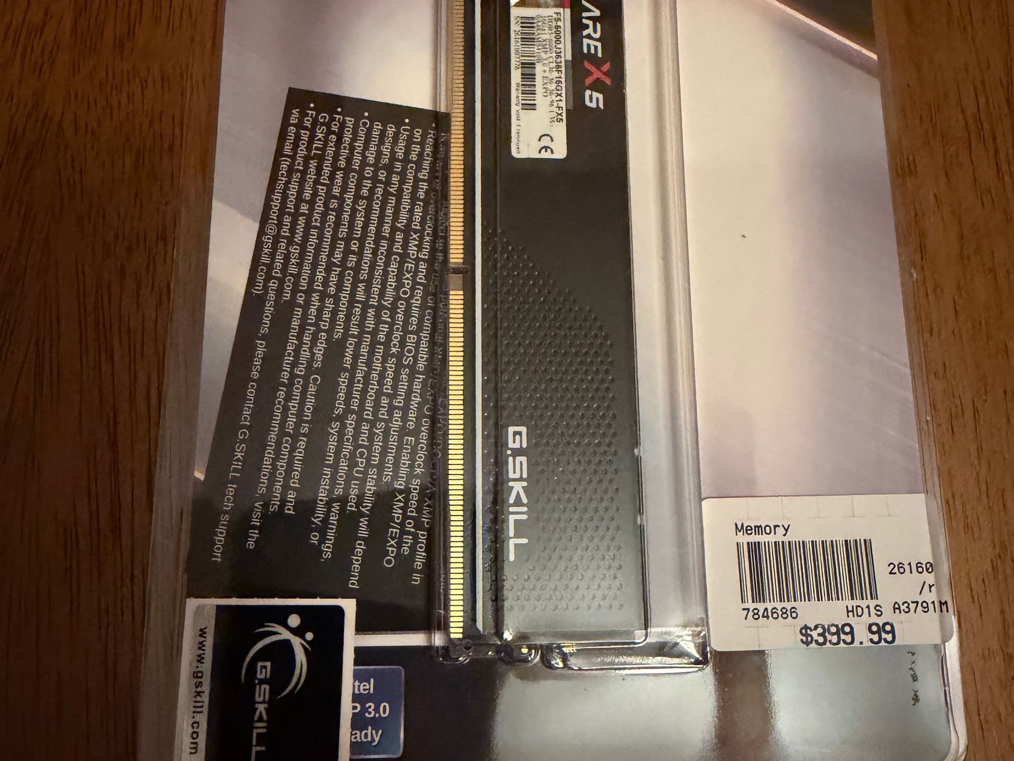 1x16GB 6000Mhz DDR5