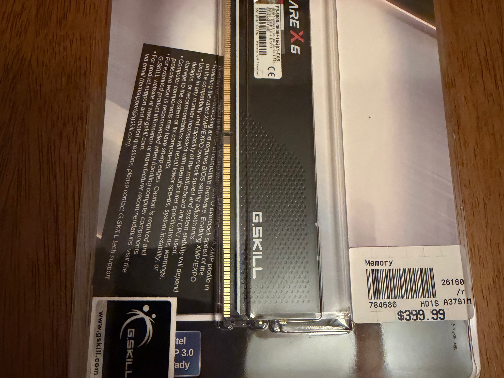 1x16GB 6000Mhz DDR5