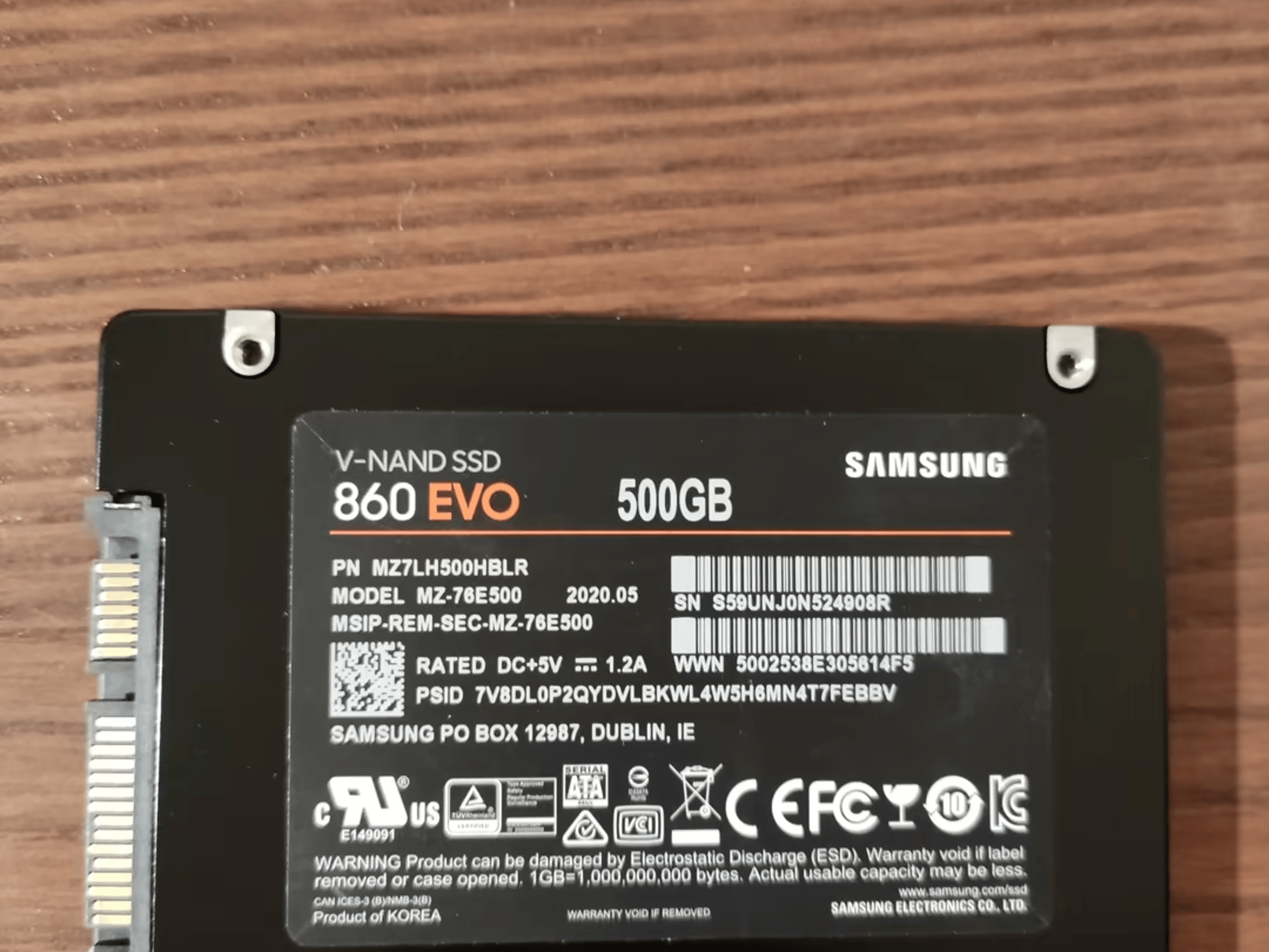 500GB Samsung 860 Evo 2.5" SATA SSD