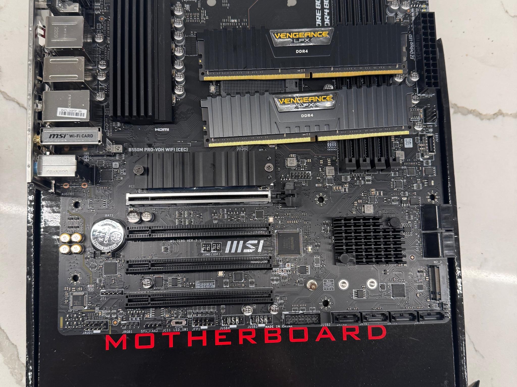 MSI B550M PRO-VDH WIFI AM4 AMD B550 Micro-ATX Motherboard with DDR4 32GB RAM