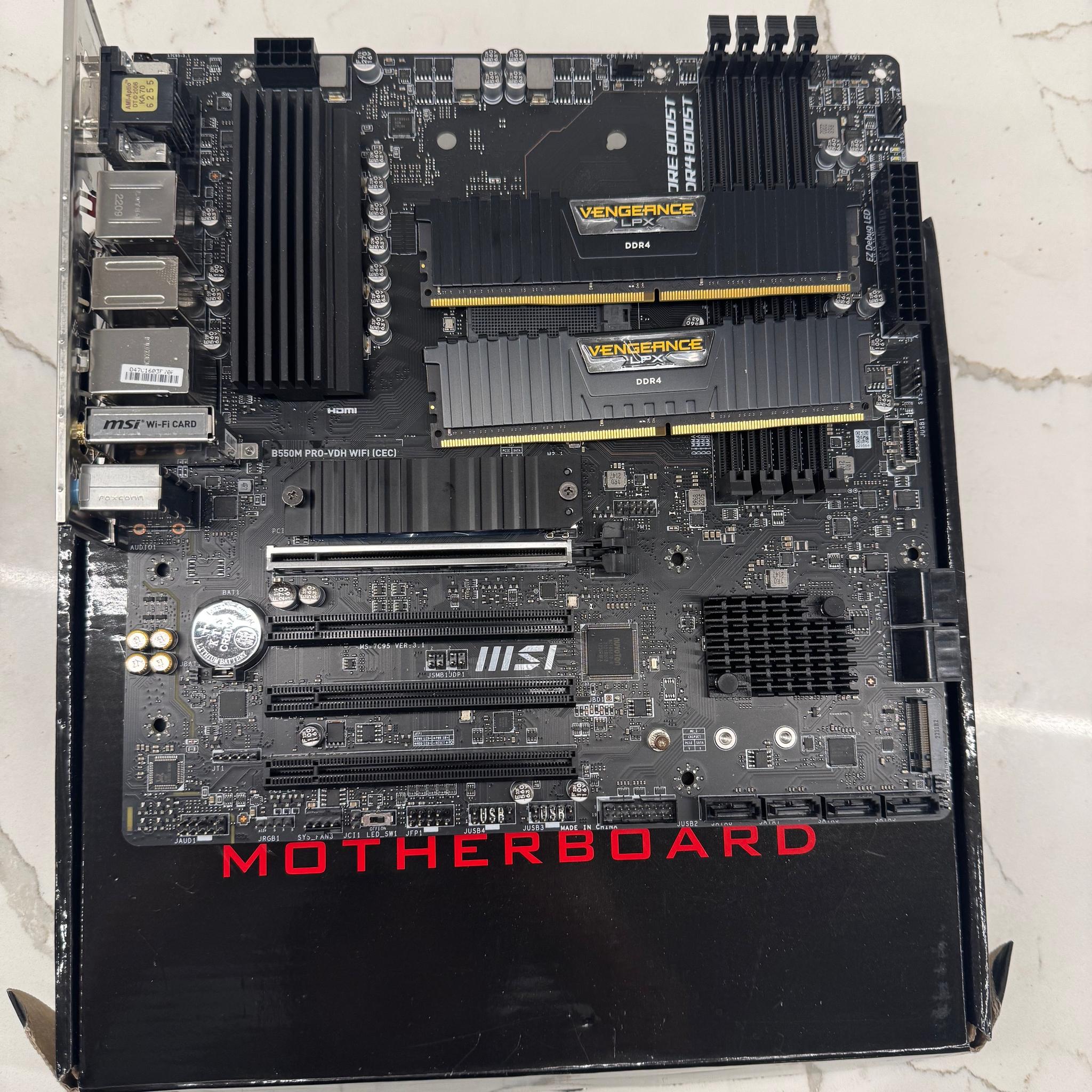 MSI B550M PRO-VDH WIFI AM4 AMD B550 Micro-ATX Motherboard with DDR4 32GB RAM