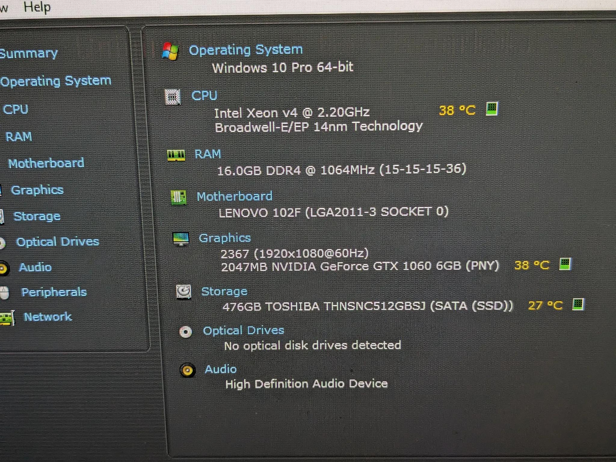 10 Core Xeon, 16GB DDR4, GTX 1060 6GB, 512GB SSD, 500W PSU, RGB, Win10