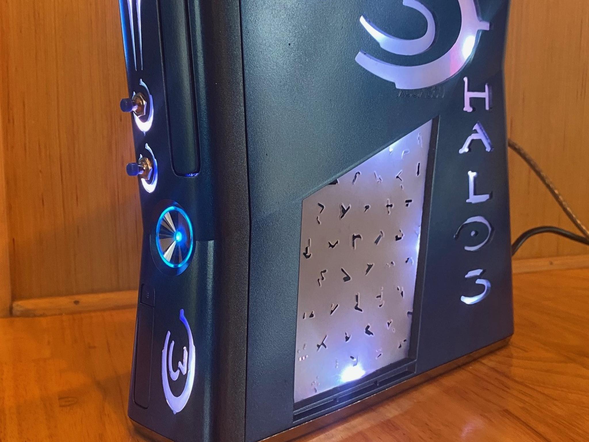 RGH3 Xbox 360 Slim - CASE MODS - Halo 3 Themed