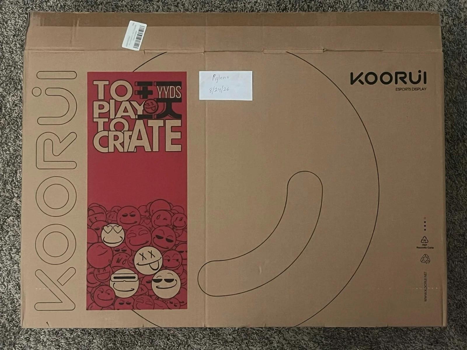 KOORUI 27" Curved Gaming Monitor 1440p QHD 144Hz 1ms VA AdaptiveSync
