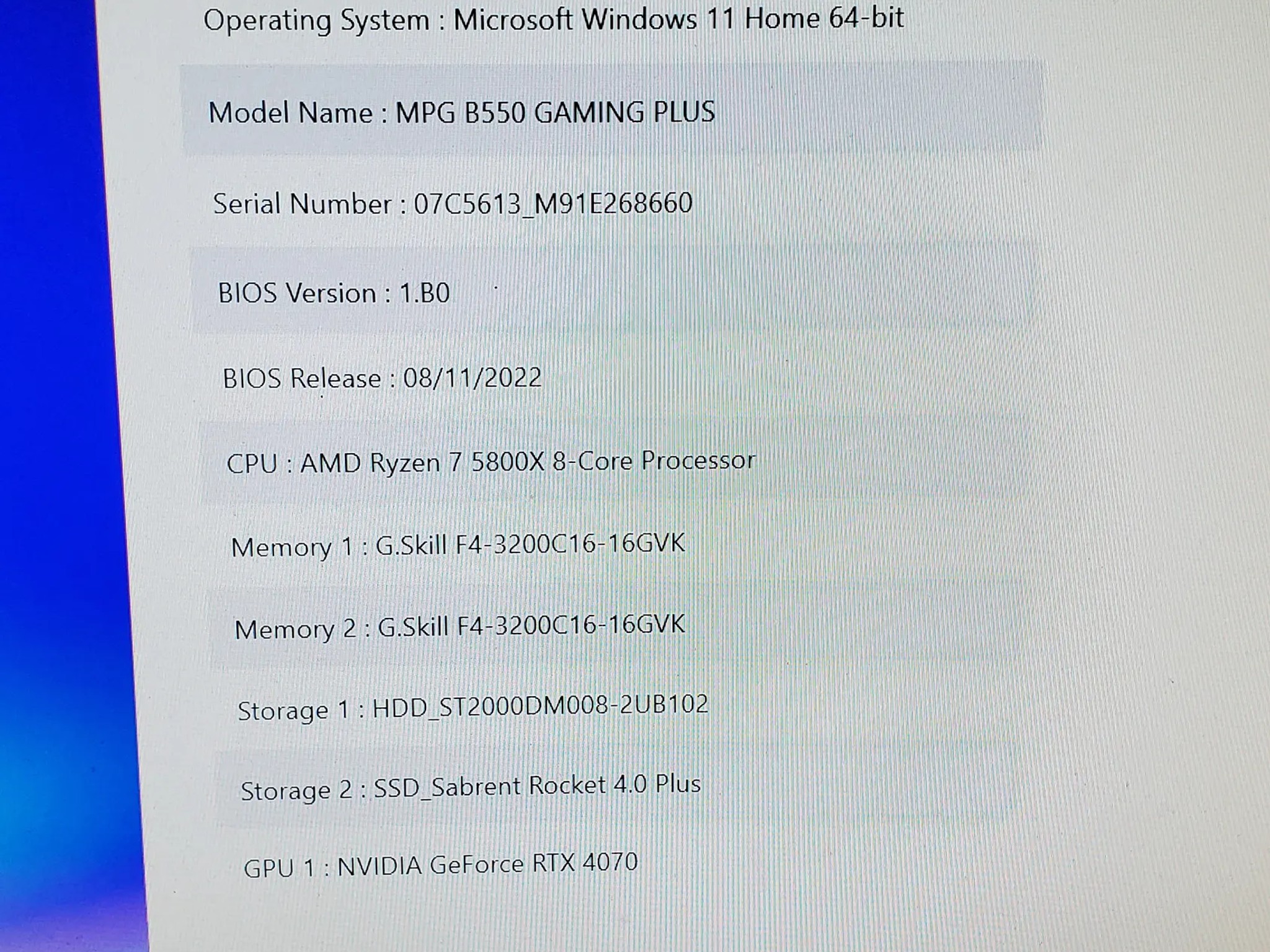 1 Yr Old 1440p MONSTER Gaming PC RTX 4070 (Read Desc)