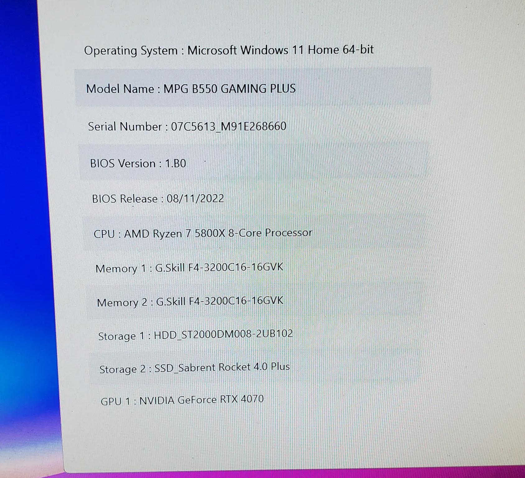 1 Yr Old 1440p MONSTER Gaming PC RTX 4070 (Read Desc)