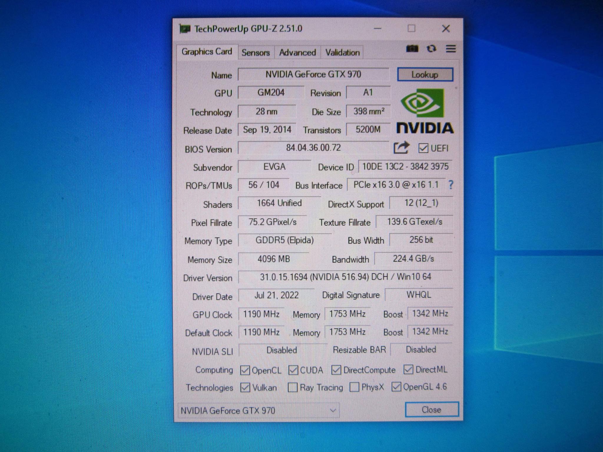 CLEAN! EVGA GTX 970 4Gb SSC Video Card