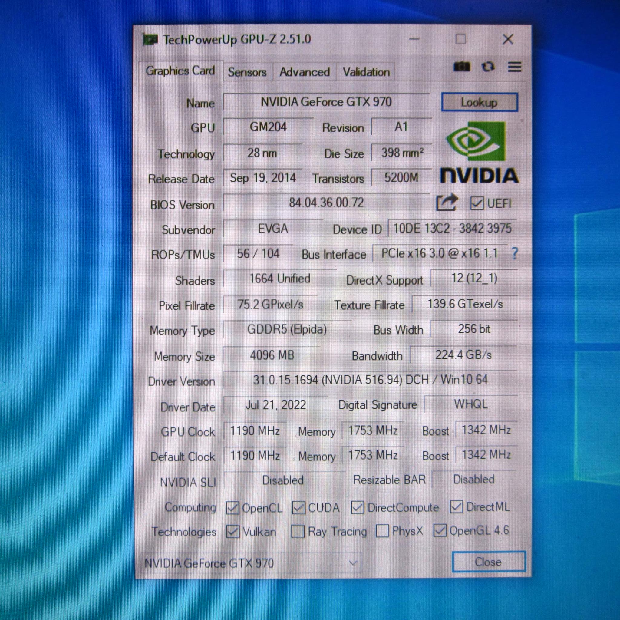 CLEAN! EVGA GTX 970 4Gb SSC Video Card
