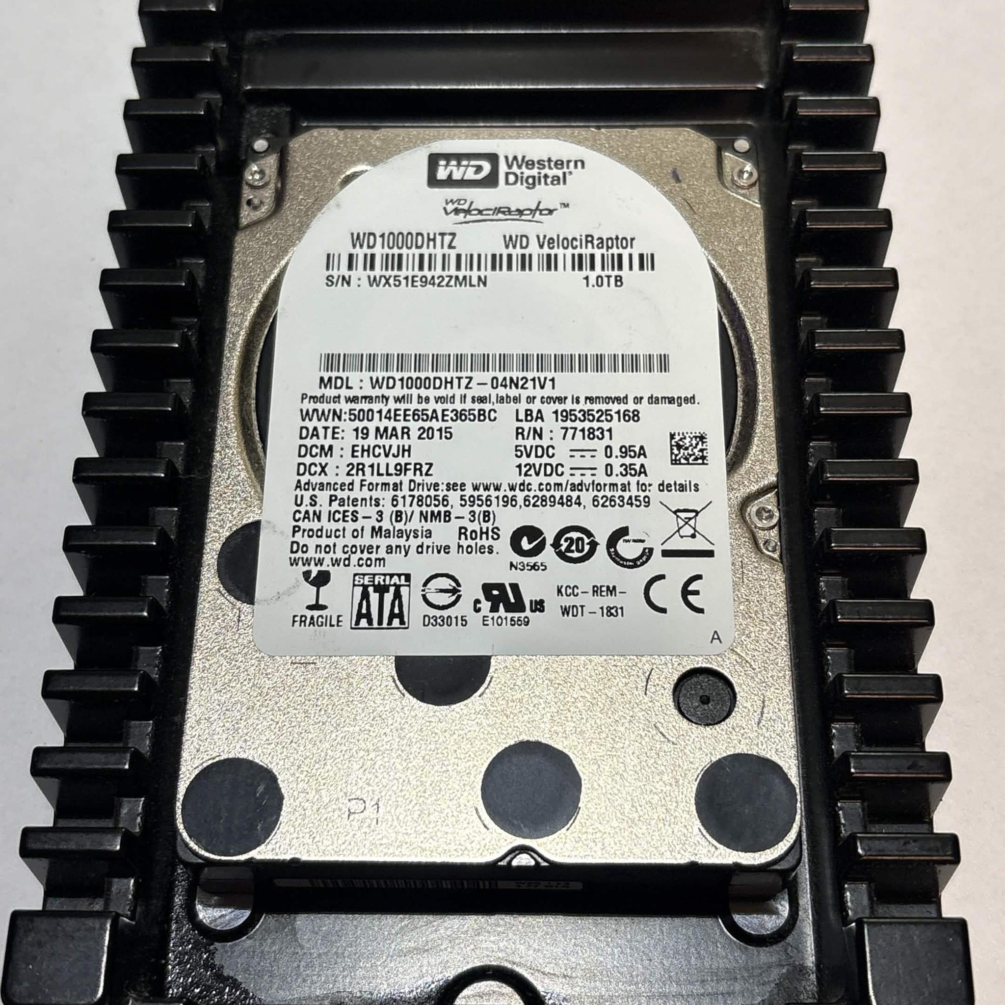 WD VelociRaptor 1TB 10,000 RPM SATA HDD w/ IcePack – WD1000DHTZ – Caution SMART