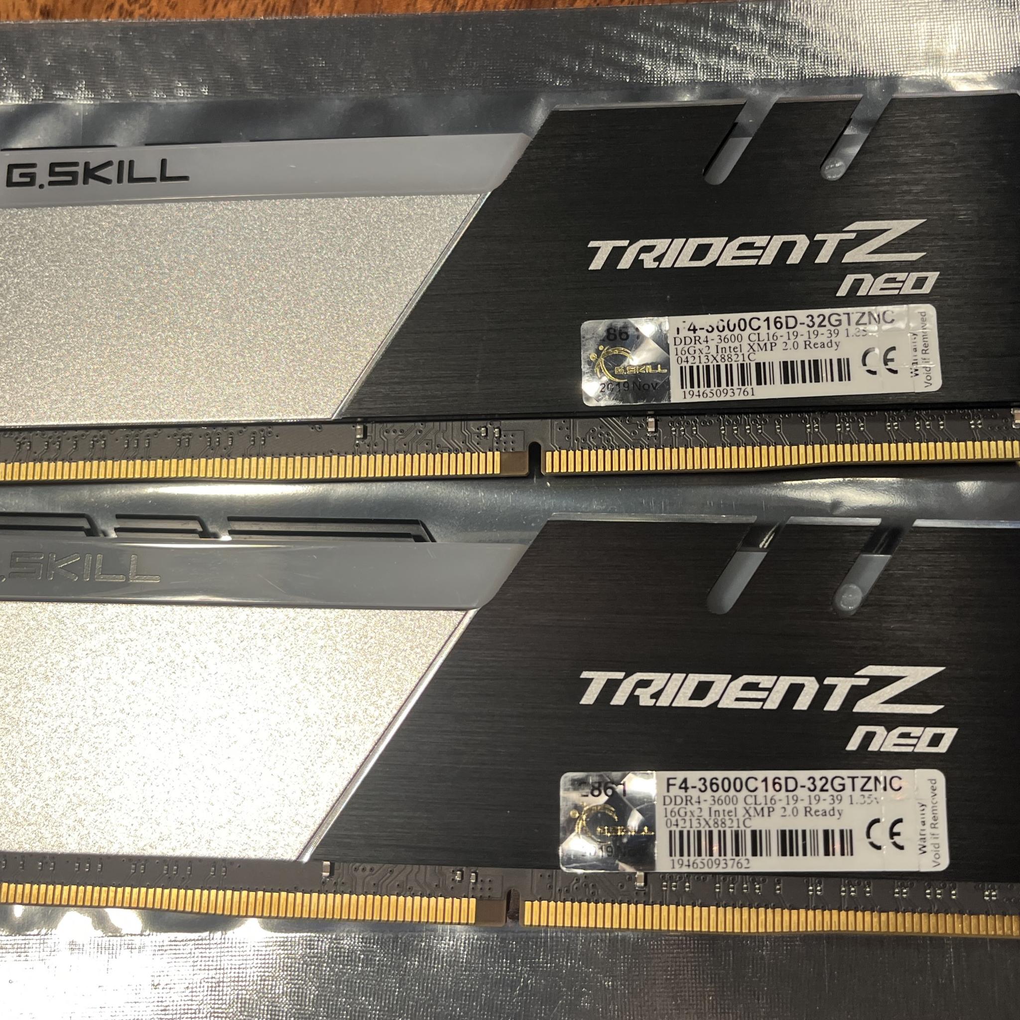 G.Skill Trident Z Neo Series 32GB (2x16GB) RAM DDR4 3600MHz F4-3600C16D-32GTZNC