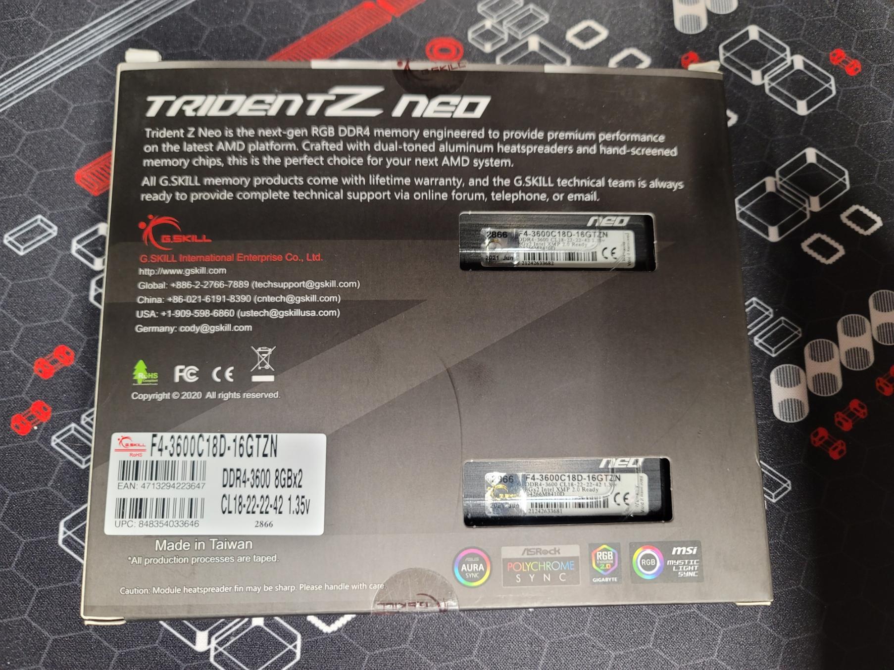 G.Skill Trident Z Neo 16gb (2x8 gb) Ddr4 ram