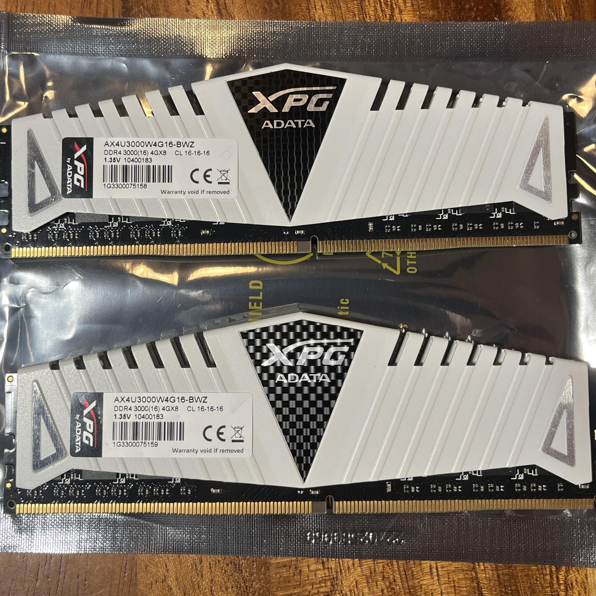 ADATA XPG 8GB (2x4GB) PC4-24000 DDR4 3000MHz Desktop Memory AX4U3000W4G16-BWZ