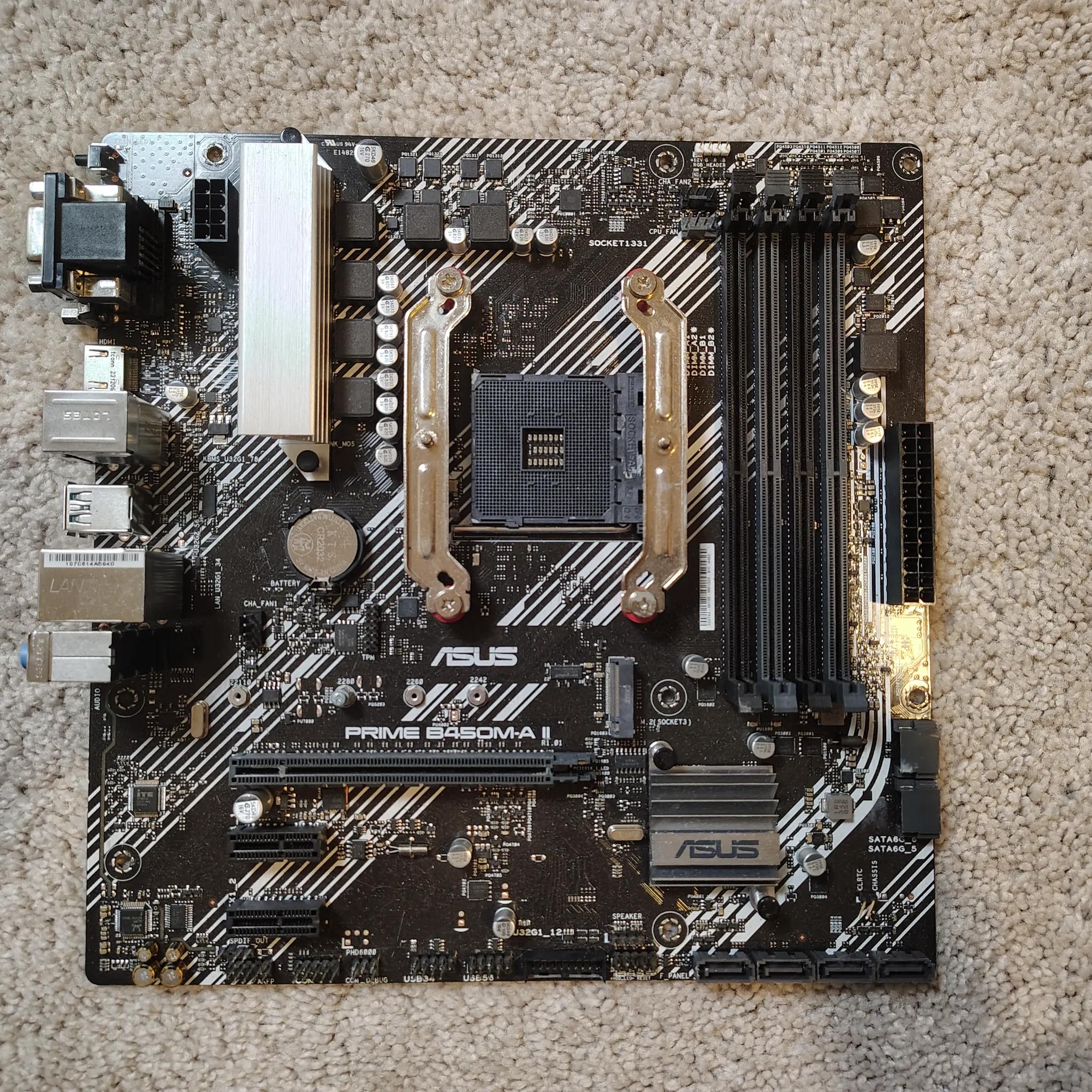 AS-IS ASUS PRIME B450M A-II AM4 Motherboard