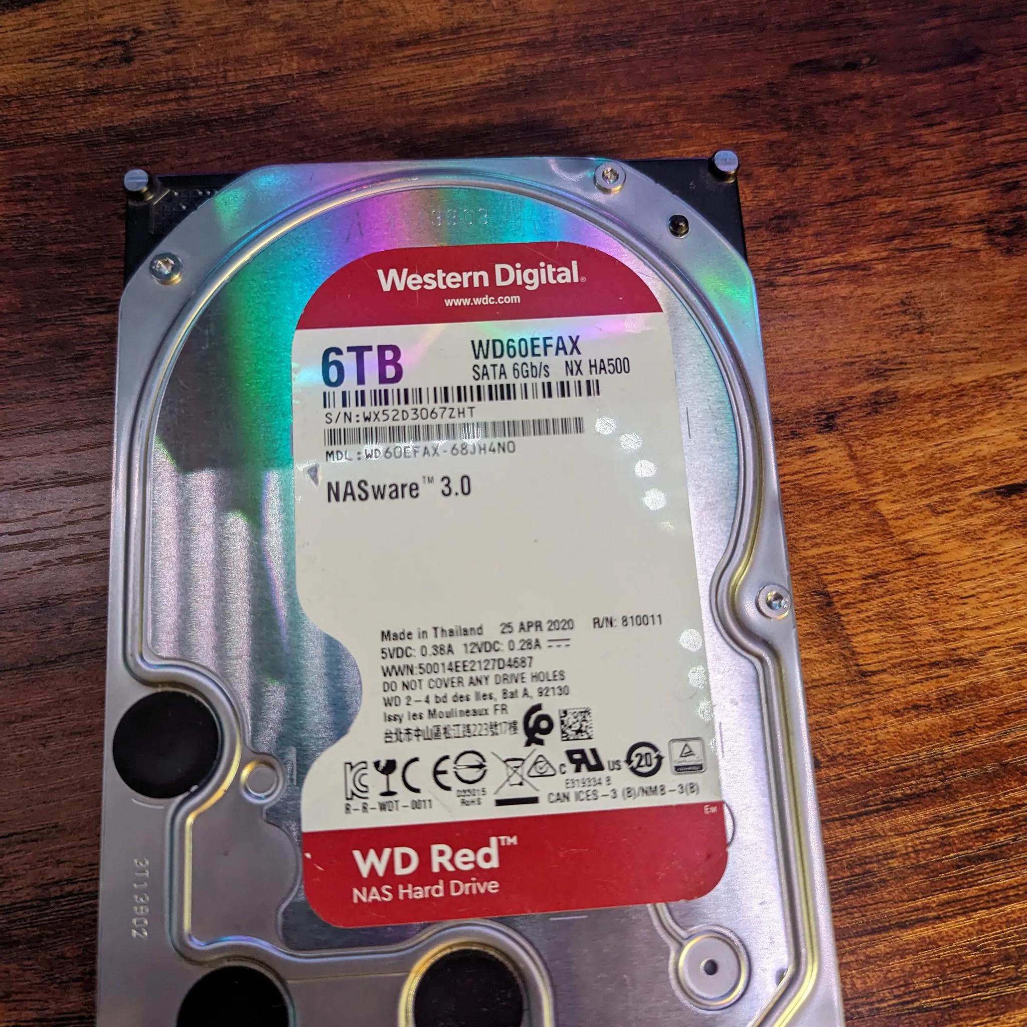 6 TB Western Digital Red Hard Drive