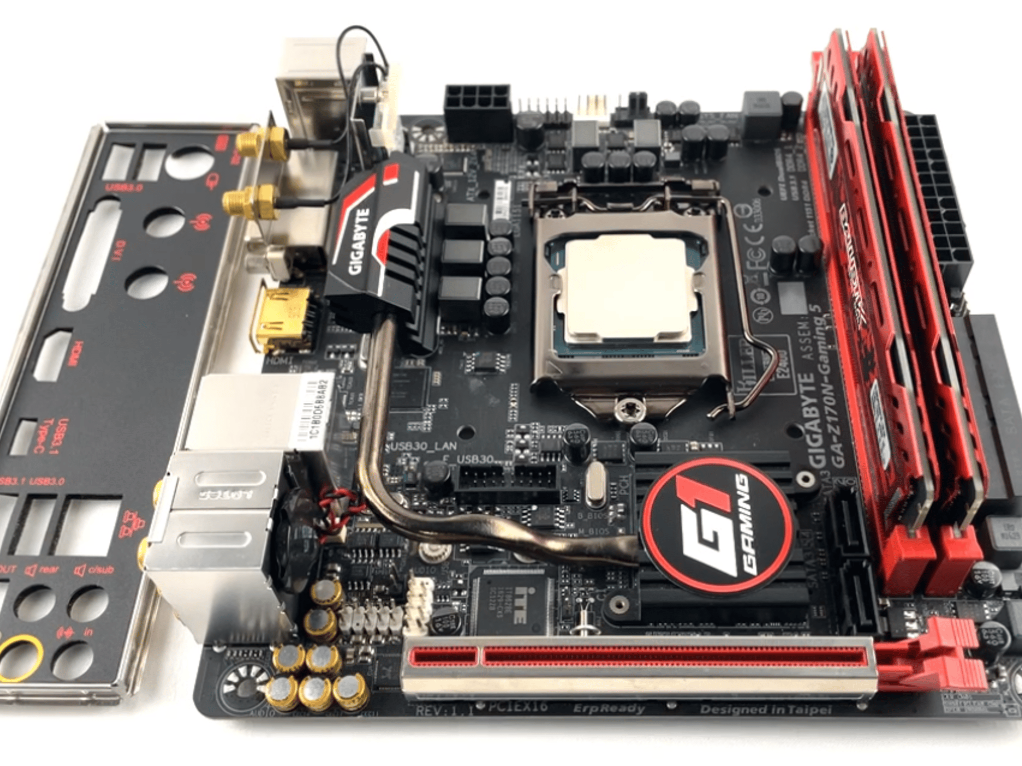 Gigabyte GA-Z170N-Gaming 5, mini-ITX MOBO Bundle Intel i7-7700K CPU 16GB (2x8 GB) DDR4 RAM IO Shield
