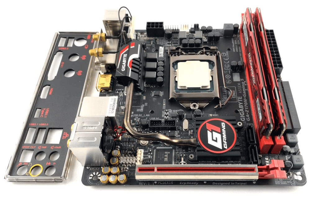 Gigabyte GA-Z170N-Gaming 5, mini-ITX MOBO Bundle Intel i7-7700K CPU 16GB (2x8 GB) DDR4 RAM IO Shield