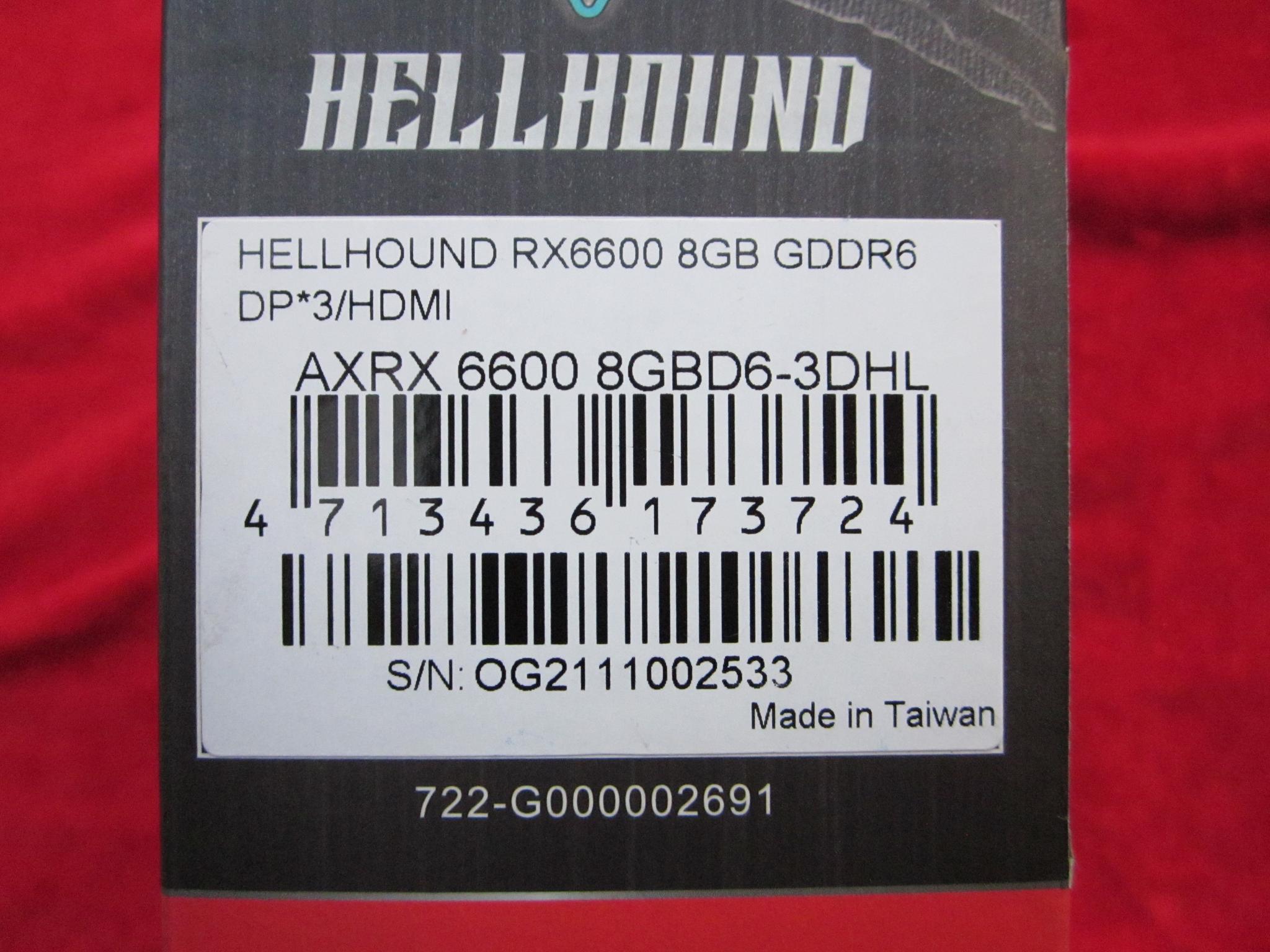 PowerColor Hellhound AMD Radeon RX 6600 8GB GDDR6 Graphics Card