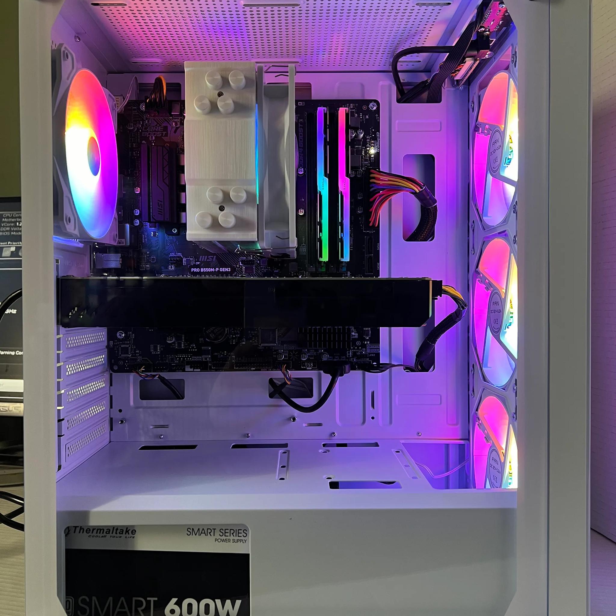 ☃️ INSANE VALUE ☃️ | White RGB Gaming PC (Ryzen 5 5500, GTX 1080, 16GB RAM, 1TB NVME, WIFI)