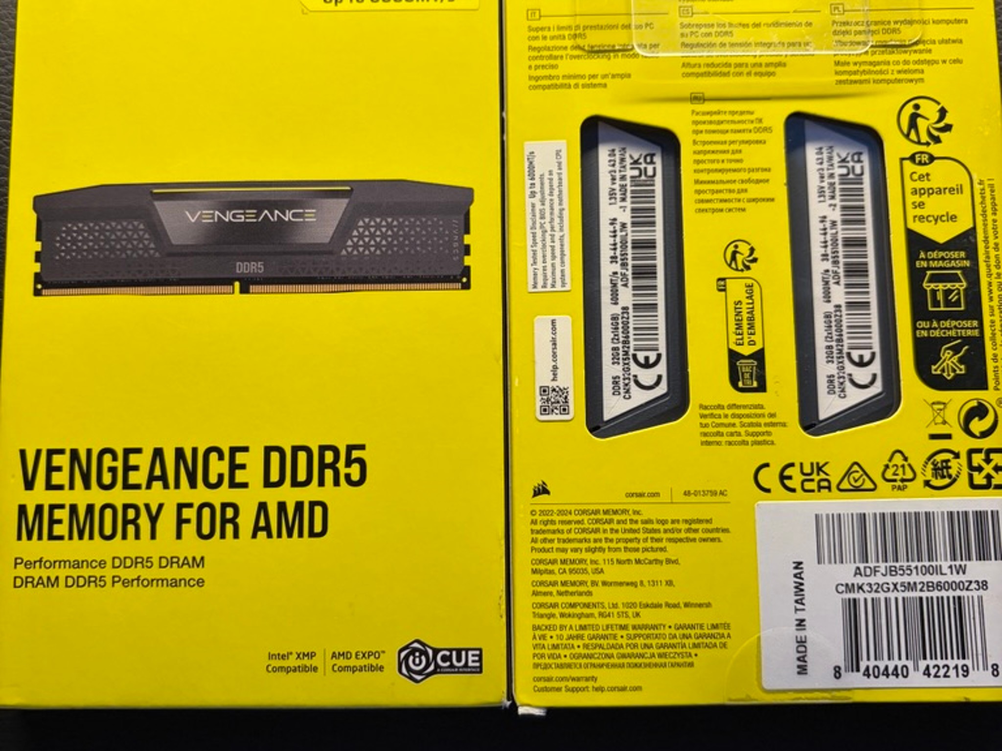 Corsair Vengeance DDR5 32GB (2×16GB) 6000 MHz – Brand New, High‑Performance Kit