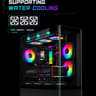 Black ARGB ATX Gaming PC Case Curved Tempered Glass w/ 5 Pre-Installed Fans