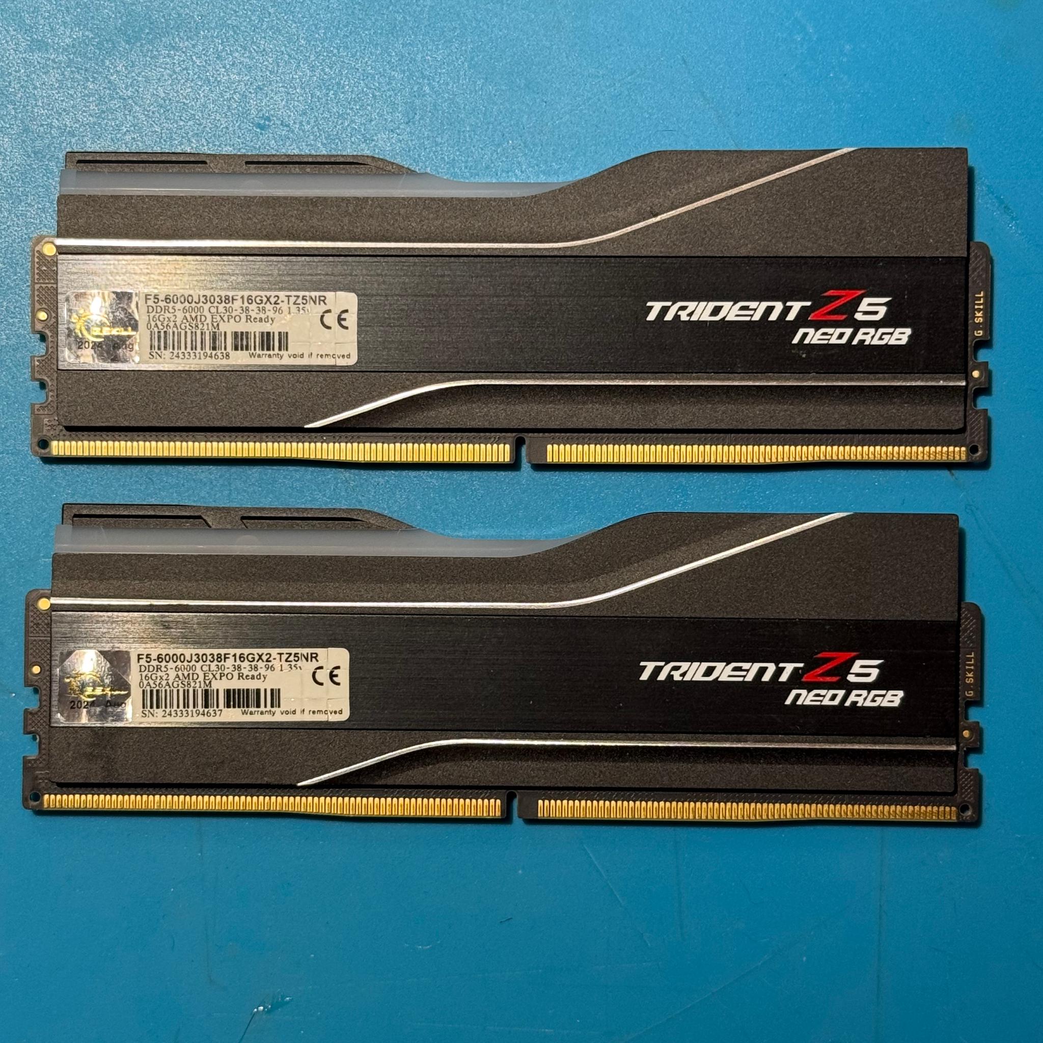 G.SKILL Trident Z5 Neo RGB 32GB (2×16GB) DDR5-6000 CL30 AMD EXPO – Like New