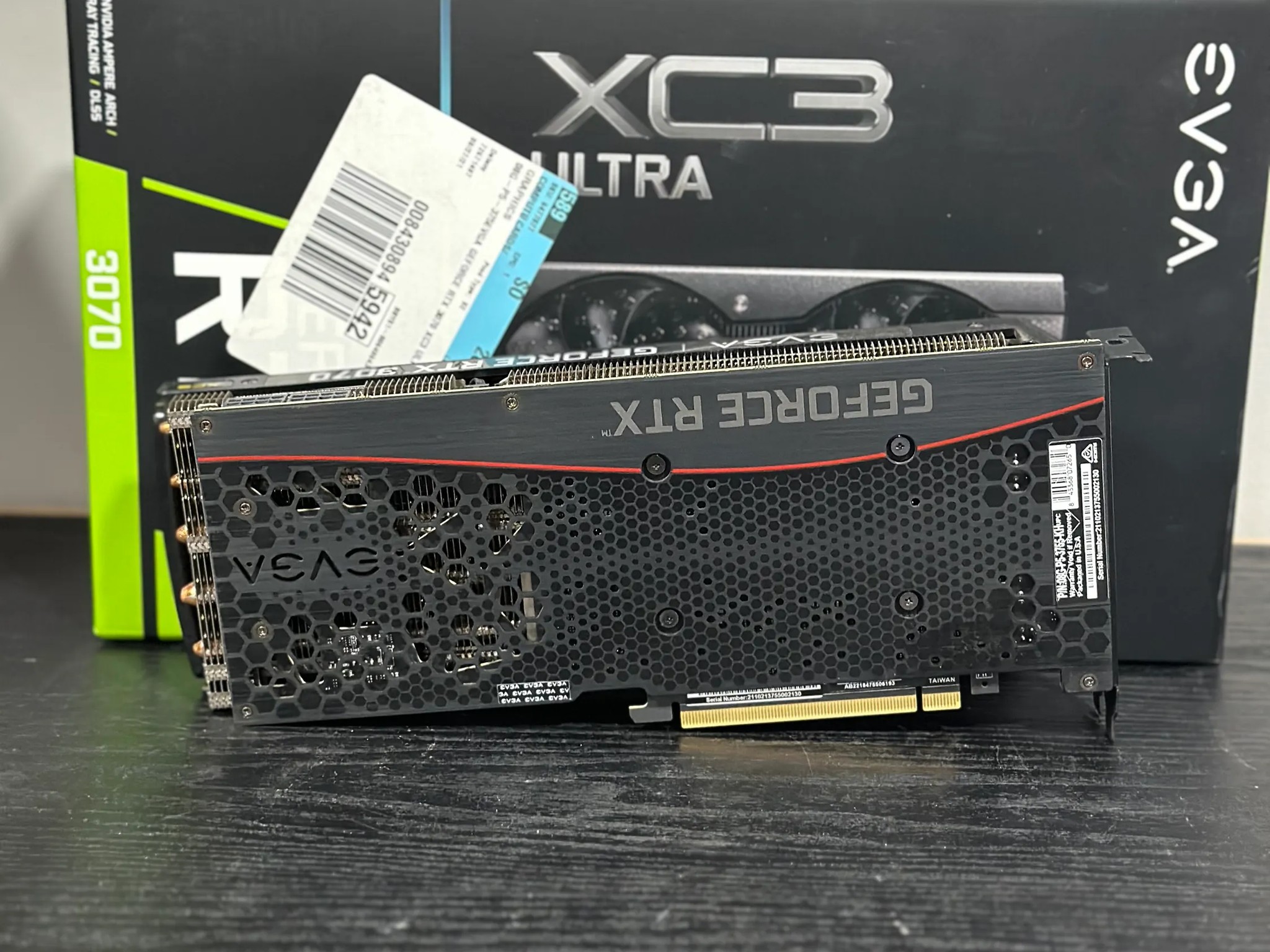 EVGA GeForce RTX 3070 XC3 ULTRA GAMING Video Card, 8GB GDDR6, iCX3 Cooling, ARGB LED Metal Backplate