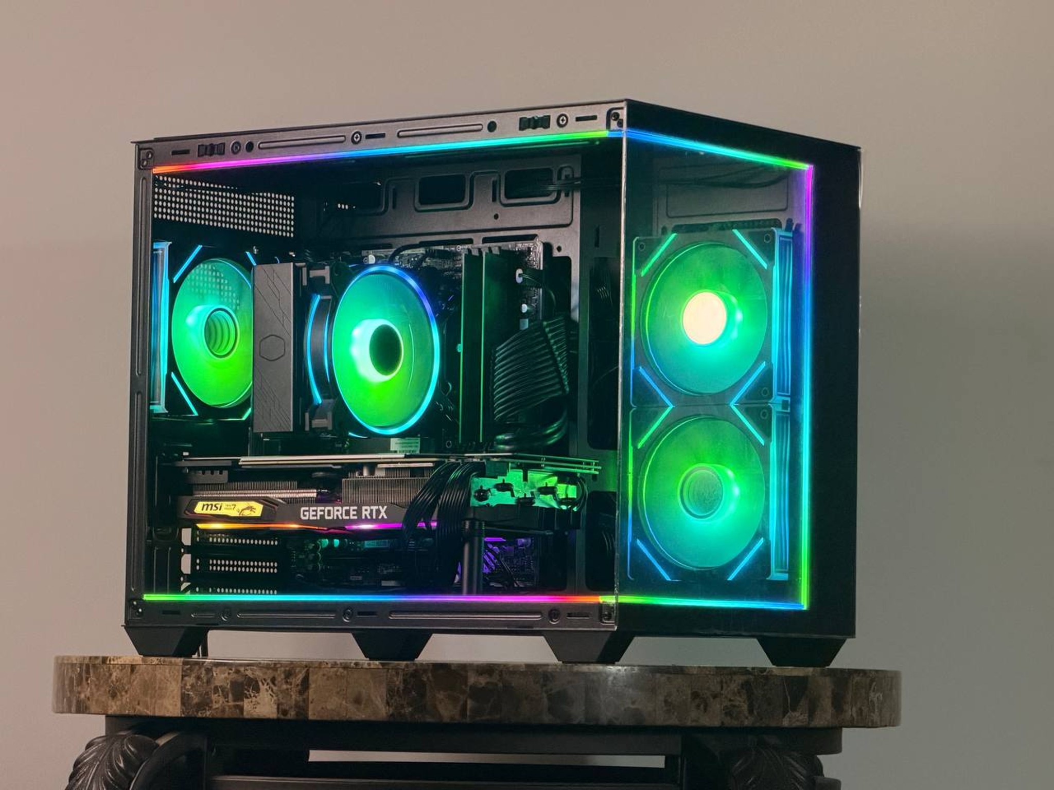 FREE SHIP 🖤🌈 Black RGB Gaming PC | RTX 2070 Super | Core i7-9700F | 512 GB SSD | 16 GB DDR4 🌈🖤