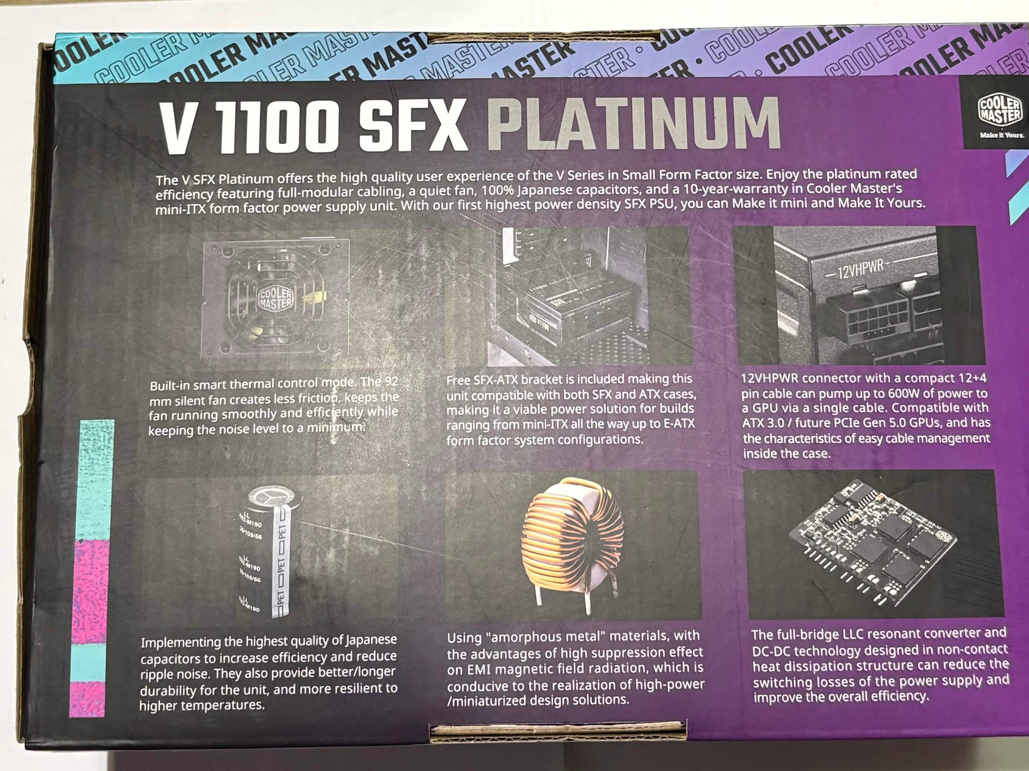 Cooler Master V1100 SFX Platinum 1100W ATX 3.0 PCIe 5.0 Fully Modular PSU Complete