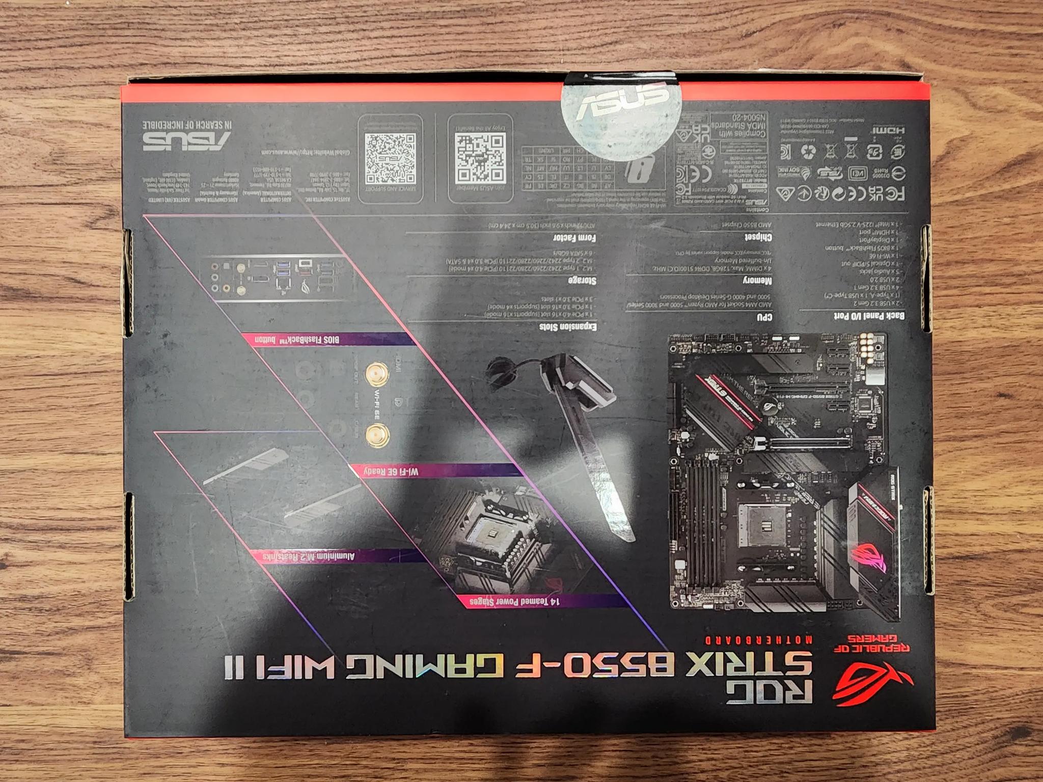 Asus ROG STRIX B550-F GAMING (WI-FI II) ATX AM4 Motherboard (NEVER OPENED)