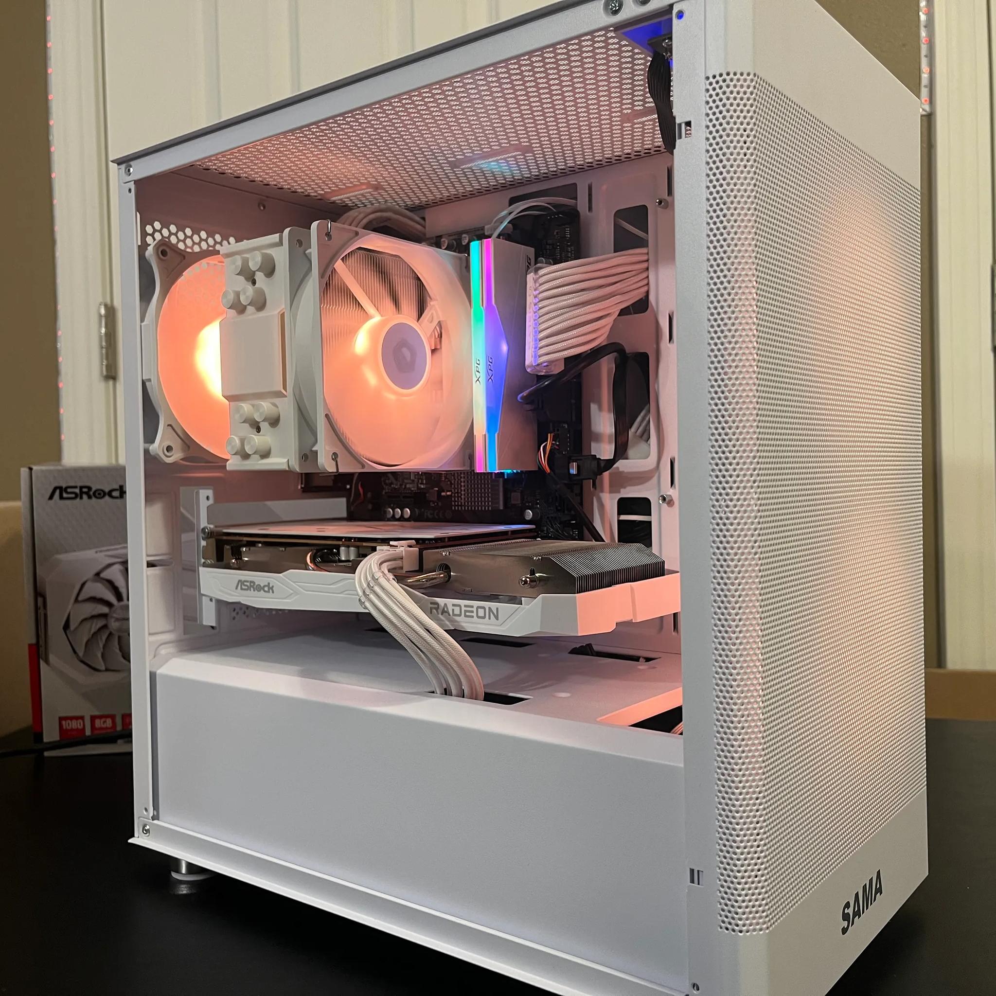 WHITE ARGB PC|RX 6600|INTEL 12TH GEN|16GB RAM|500GB SSD